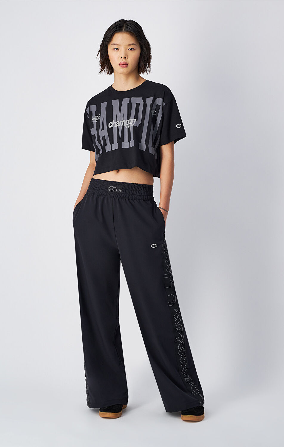 Urban Contemporary Kadın Siyah Loose Fit Wide Leg Pants | Champion