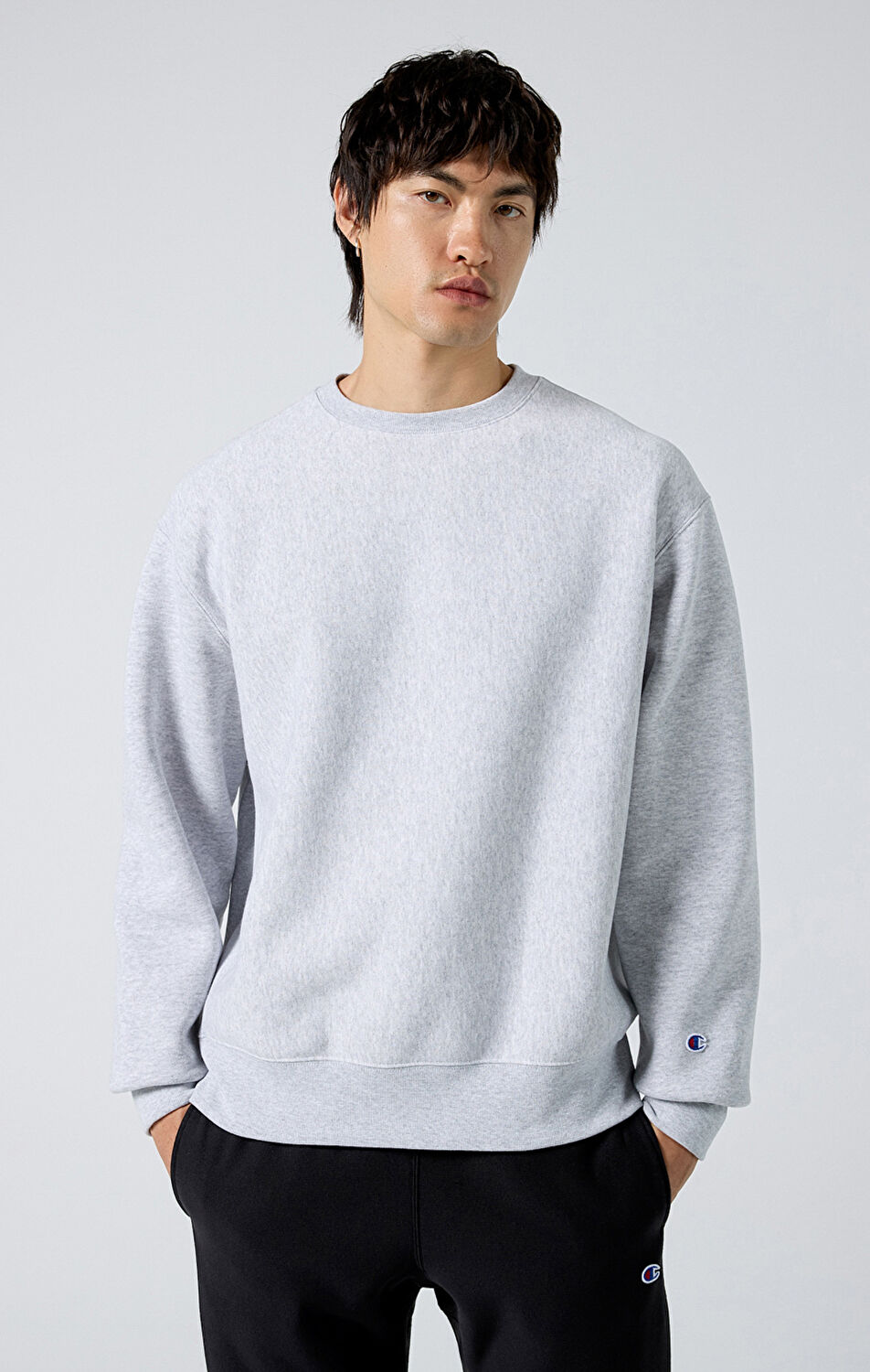 Reverse Weave Erkek Gri Standard Fit Crewneck Sweatshirt
