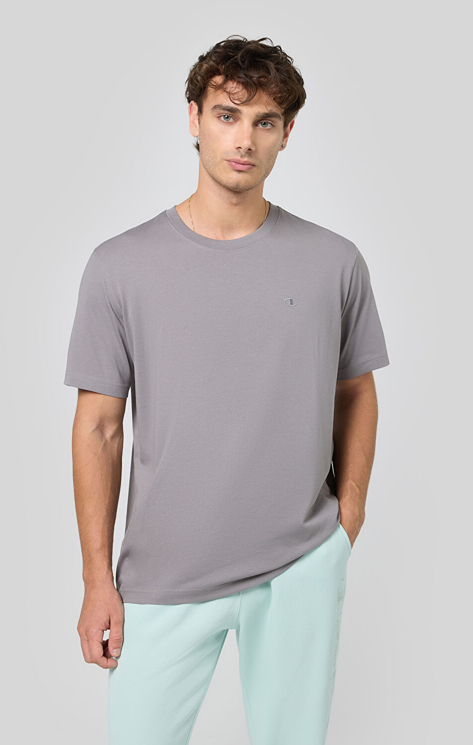Icons Erkek Gri Standard Fit SS Tee | Champion Türkiye