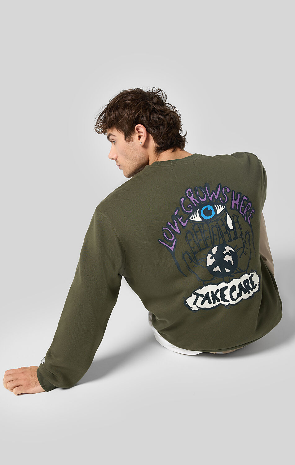 fuwafuwa③ Eco Future Erkek Yeşil Standard Fit Crewneck Sweatshirt | Champion