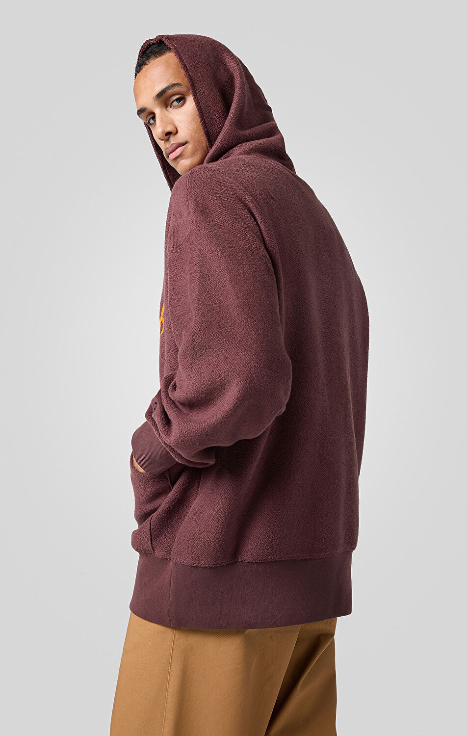 Index & Archive Erkek Kahverengi Custom Fit Hooded Sweatshirt