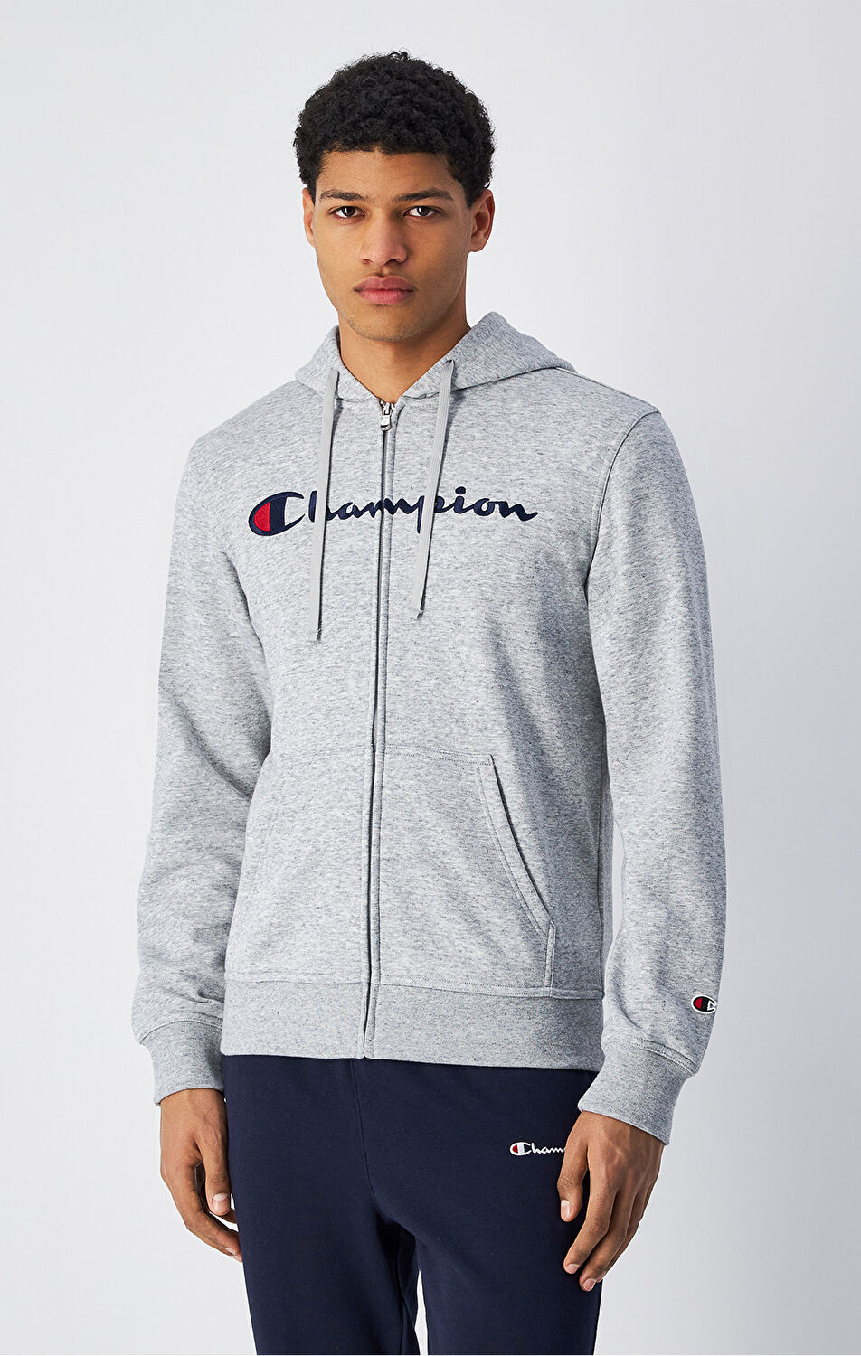 Gri Full Zip Hoodie Sweatshirt | Champion Türkiye