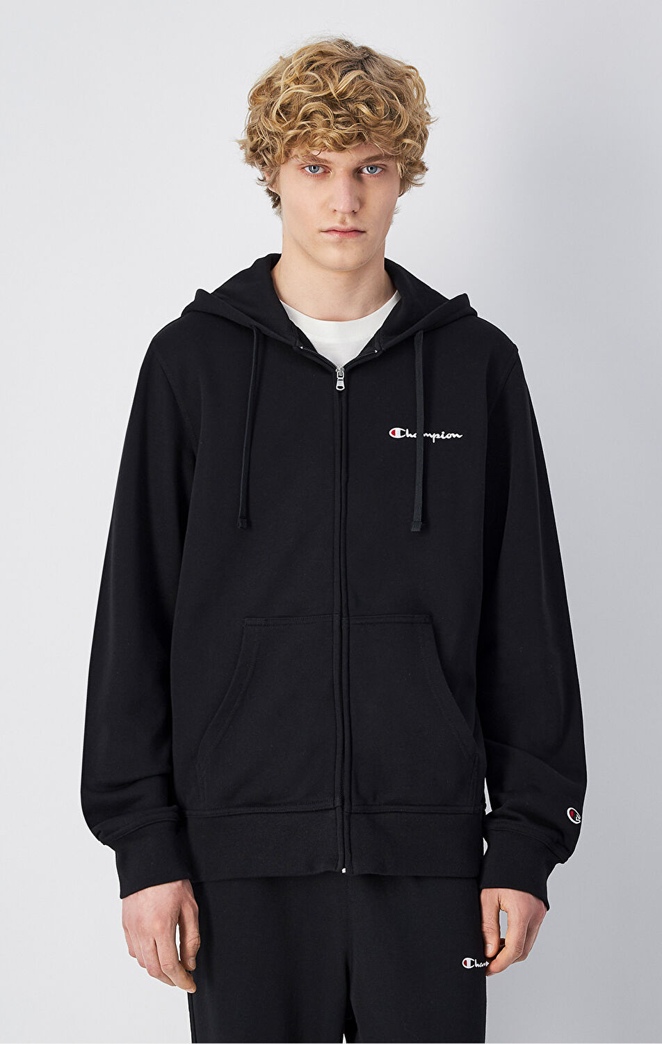 Siyah Full Zip Hoodie Sweatshirt | Champion Türkiye