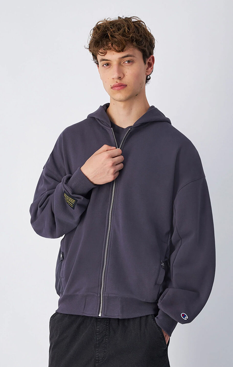 Gri Full Zip Hoodie Sweatshirt | Champion Türkiye