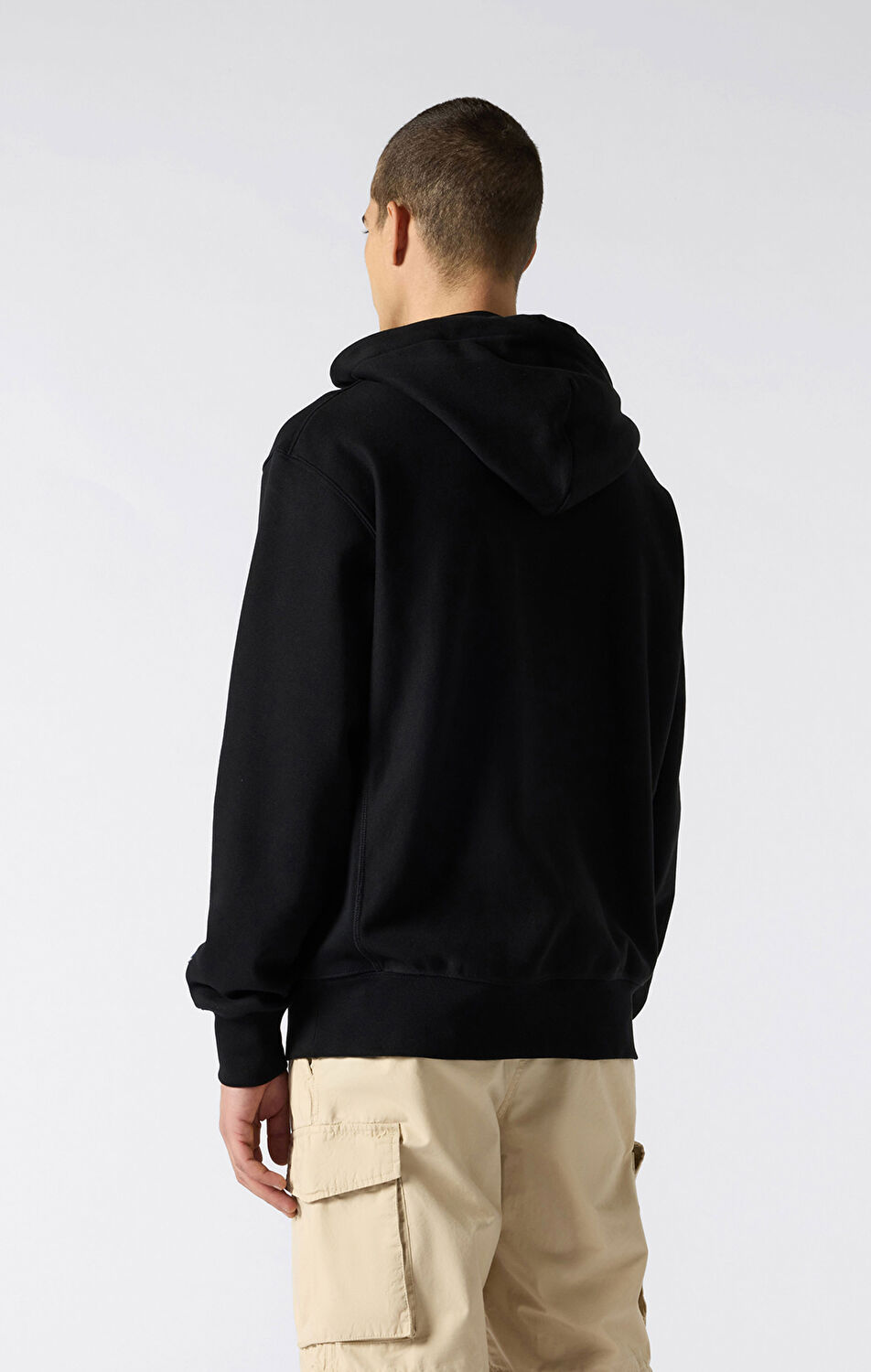 Reverse Weave Core Erkek Siyah Standard Fit Full Zip Hoodie