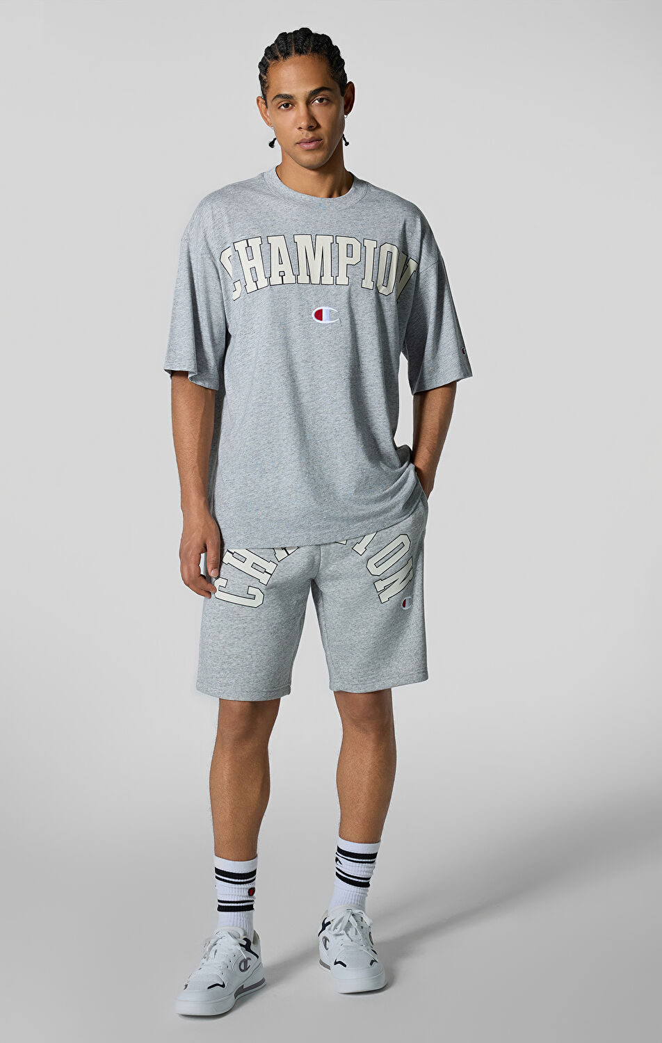 Sサイズ Supreme champion sweatshort グレー Street Varsity Erkek Gri Loose Fit Bermuda | Champion Türkiye