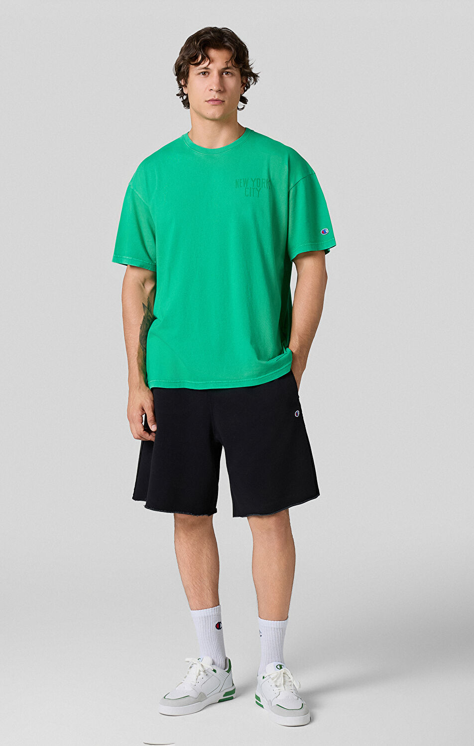 トップス green tea Time Capsule Erkek Yeşil Loose Fit SS Tee | Champion Türkiye
