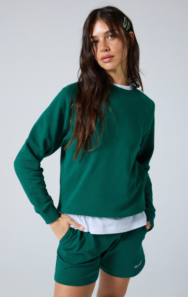 Icons Kadın Mavi Relax Fit Crewneck Sweatshirt | Champion Türkiye