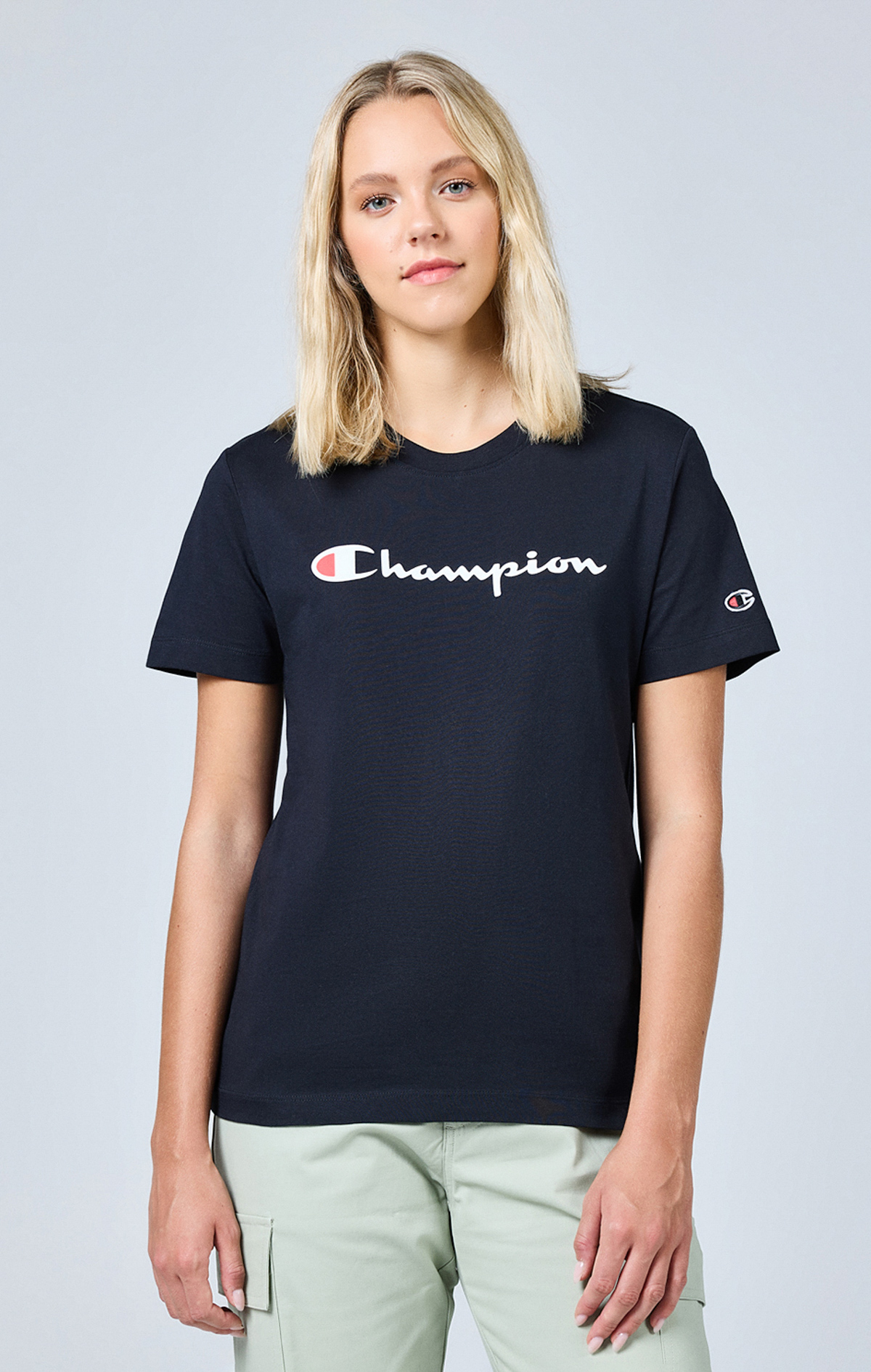 Script Shop Kadın Siyah Regular Fit SS Tee | Champion Türkiye Script Shop Kadın Siyah Regular Fit SS Tee | Champion Türkiye