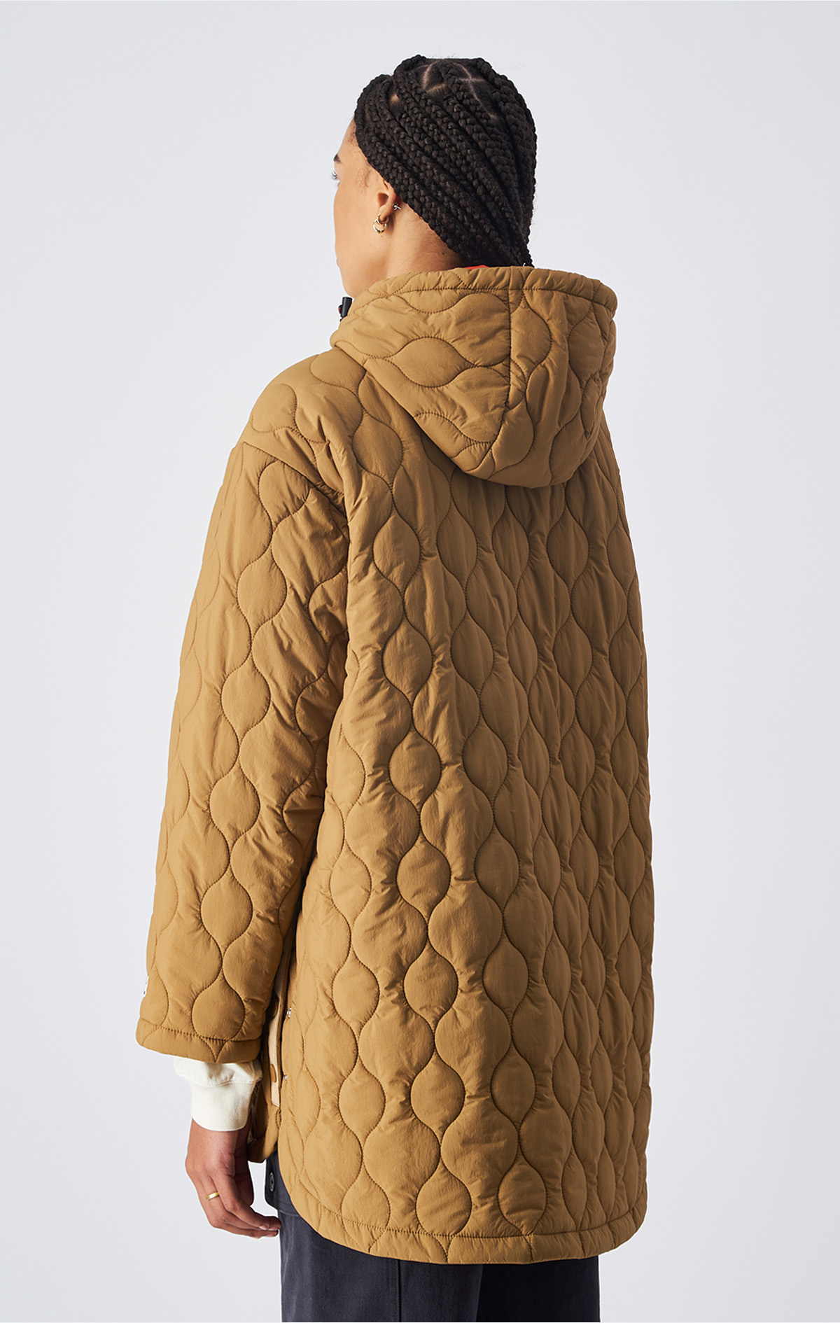 Outdoor Kadın Kahverengi Custom Fit Hooded Polyfilled Jacket