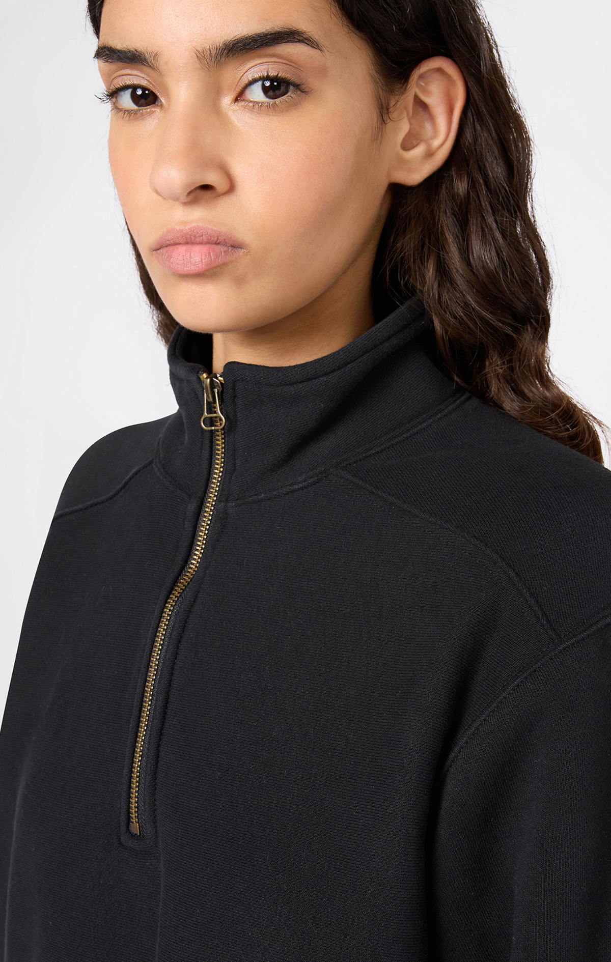 Reverse Weave Core Kadın Siyah Half Zip Sweatshirt | Champion Türkiye