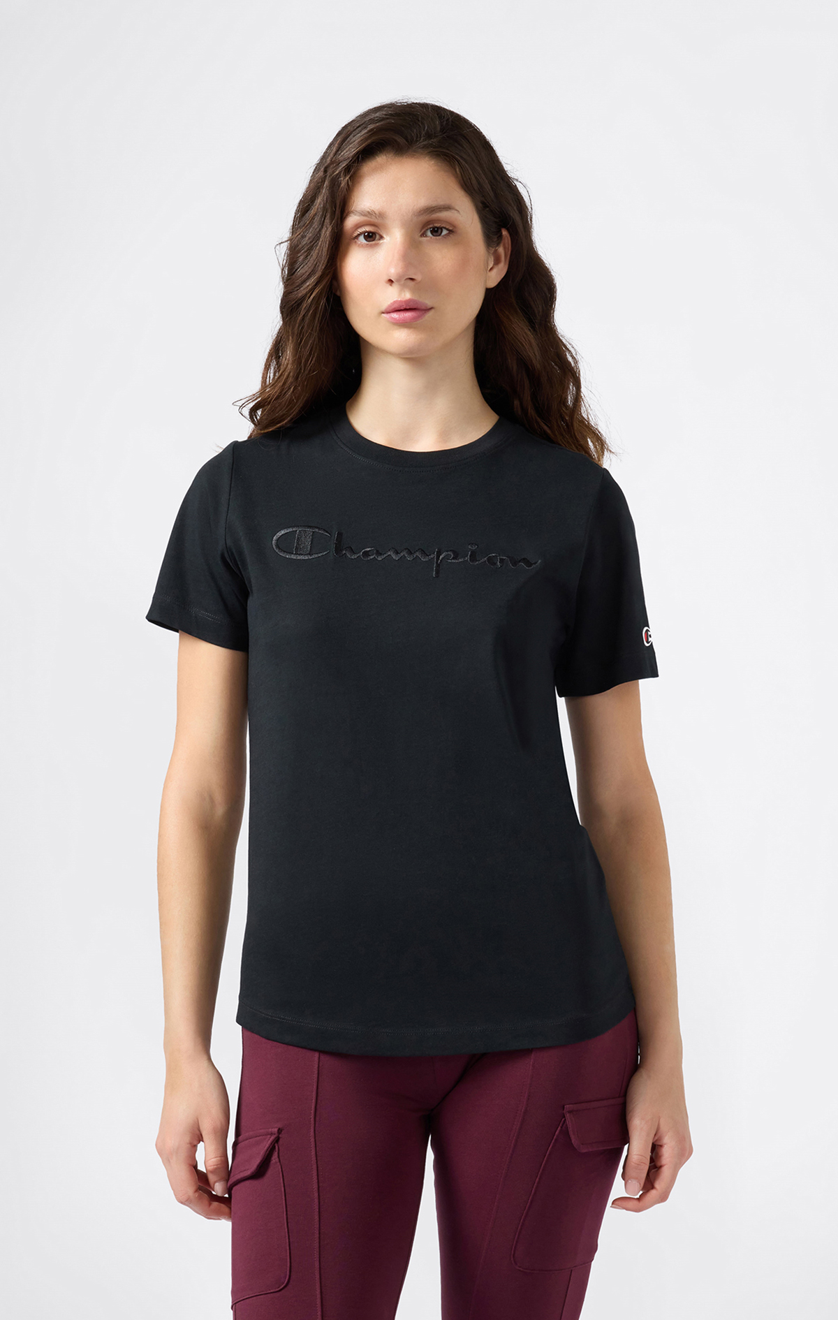 Icons Kadın Mavi Slim Fit Short-Sleeve Tee | Champion Türkiye