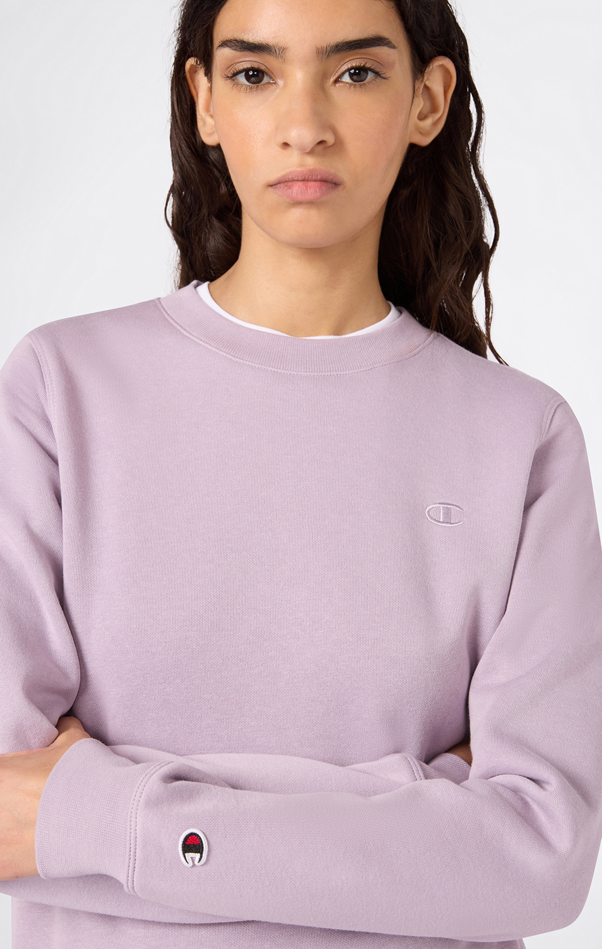 Icons Kadın Mor Slim Fit Crewneck Sweatshirt | Champion Türkiye