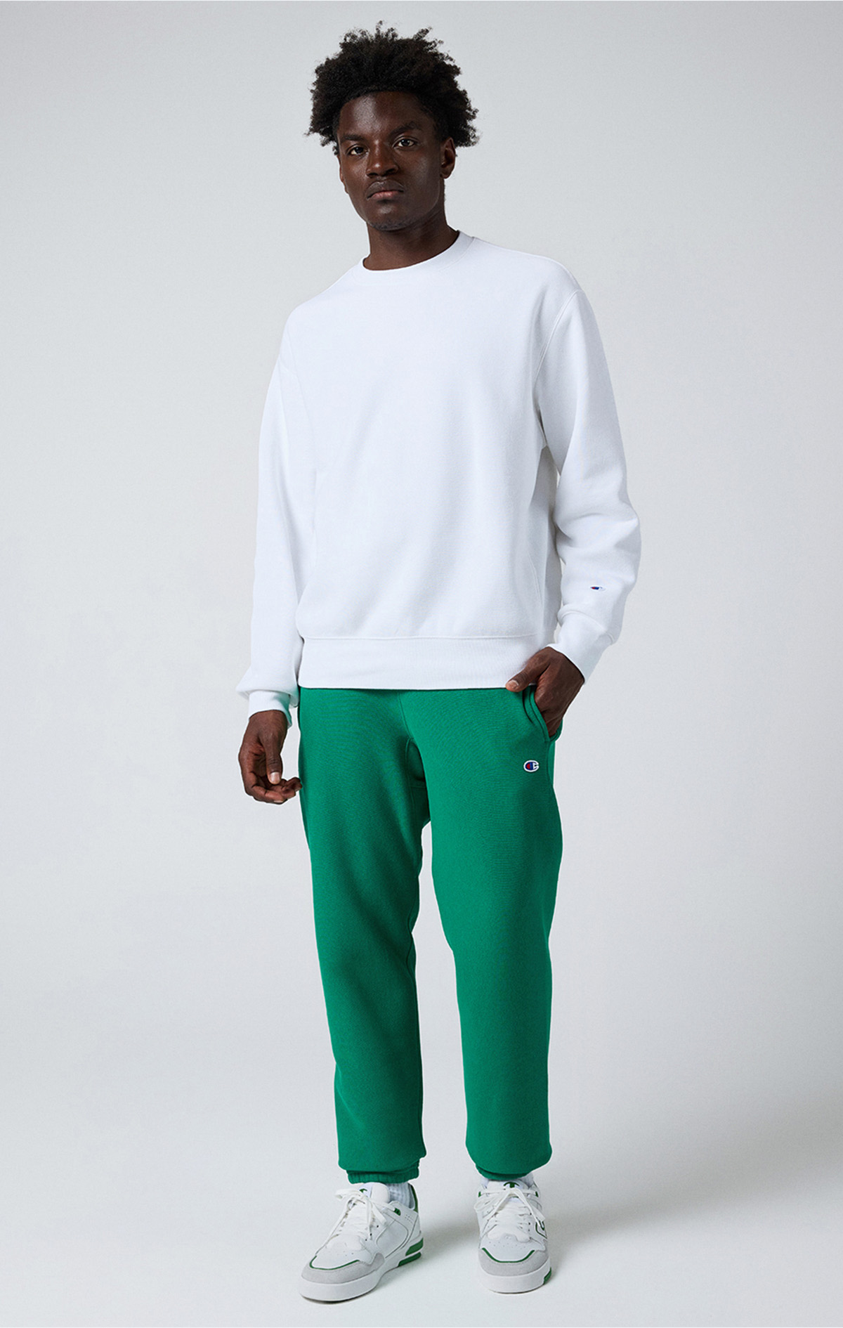 Reverse Weave Erkek Yeşil Custom Fit Elastic Cuff Pants | Champion