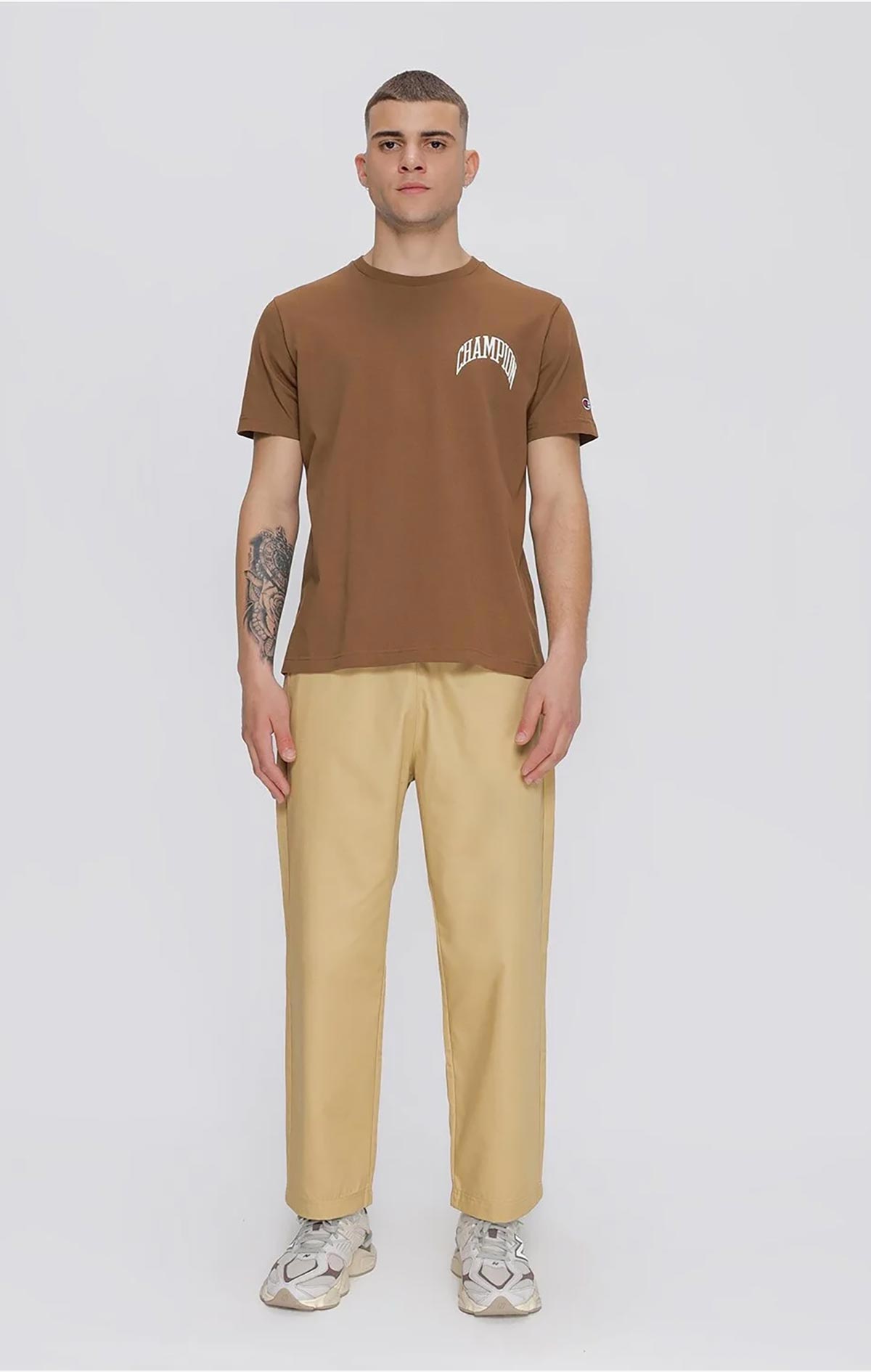 City Explorer Erkek Kahverengi Comfort Fit Crewneck T-Shirt