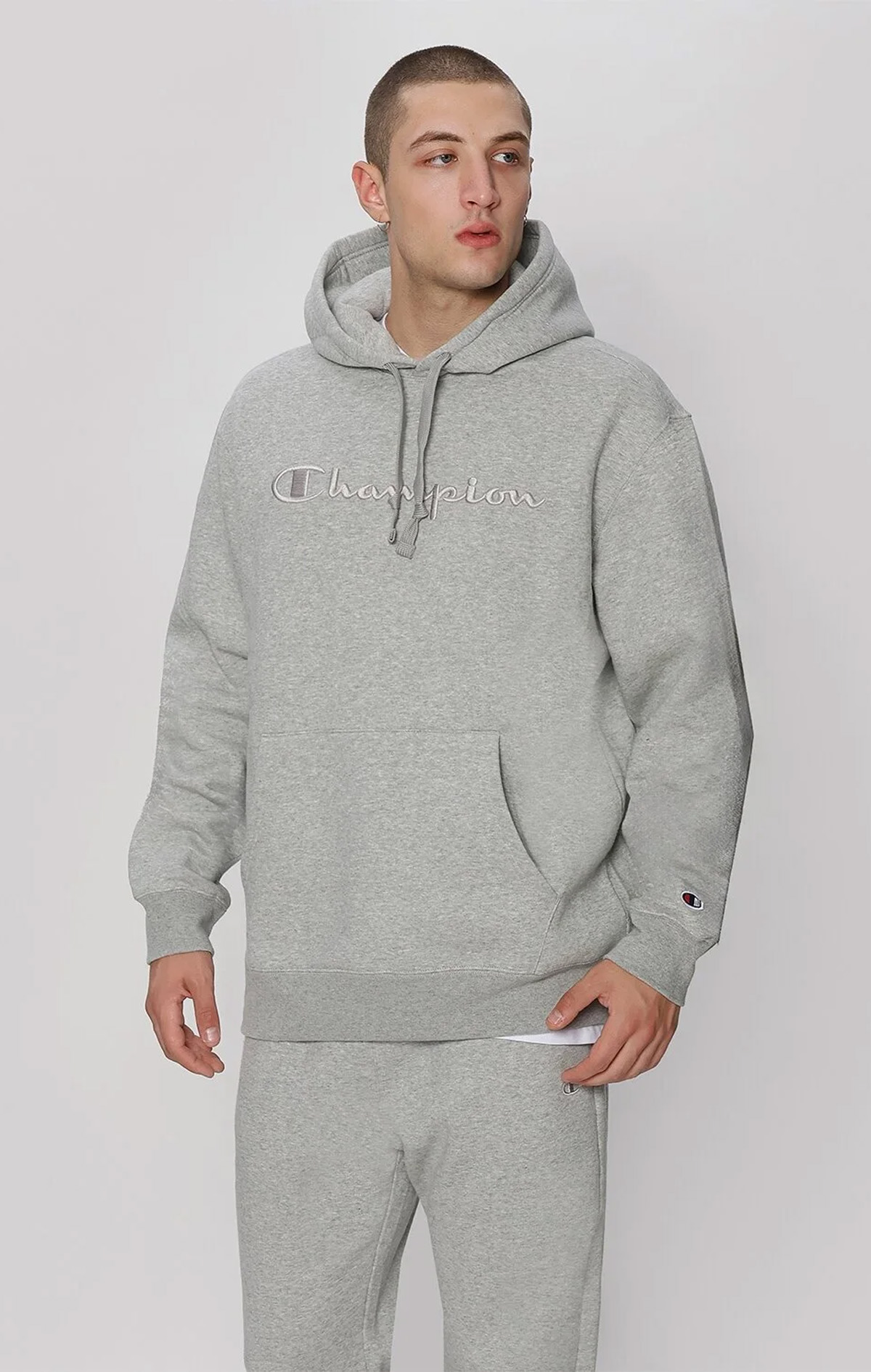 Champion Logo Erkek Lacivert Cozy Fit Hooded Sweatshirt | Champion