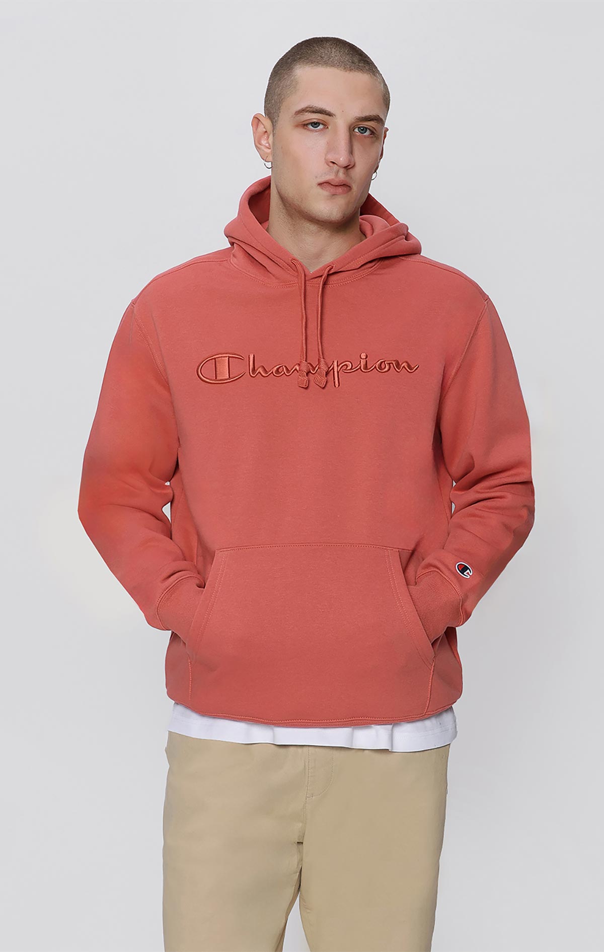 Champion Logo Erkek Lacivert Cozy Fit Hooded Sweatshirt | Champion