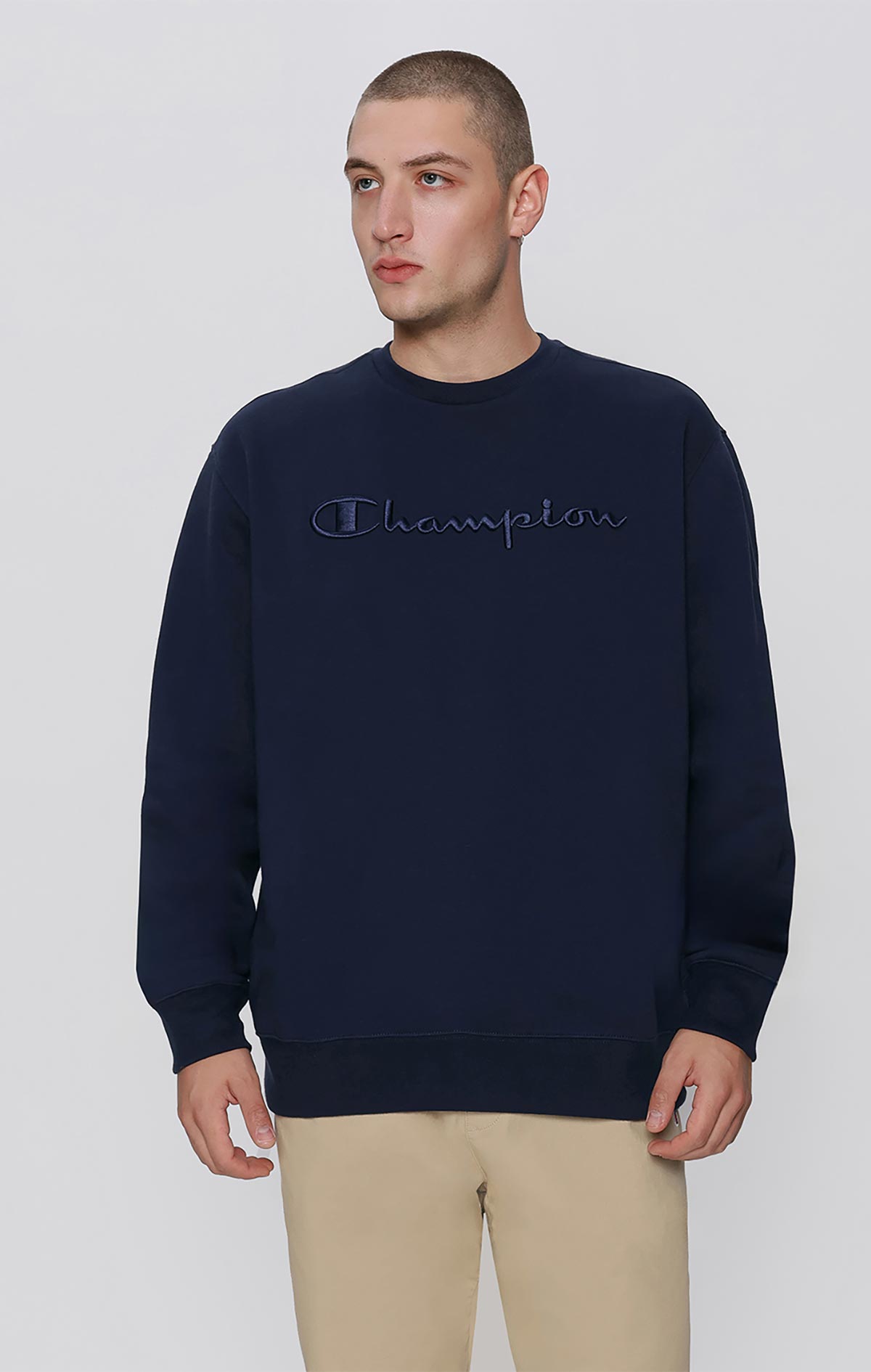 トップス chiiiibag Logo Crewneck Sweat Champion Logo Erkek Sarı Cozy Fit Crewneck Sweatshirt | Champion
