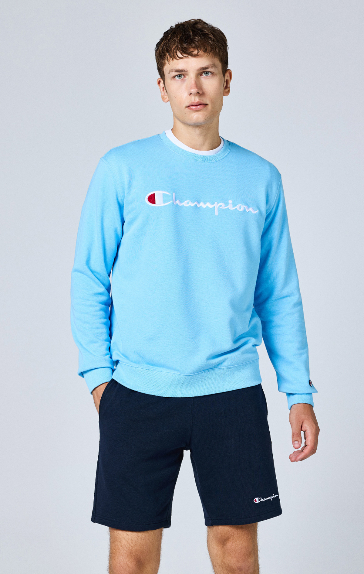 Icons Erkek Siyah Comfort Fit Crewneck Sweatshirt | Champion Türkiye