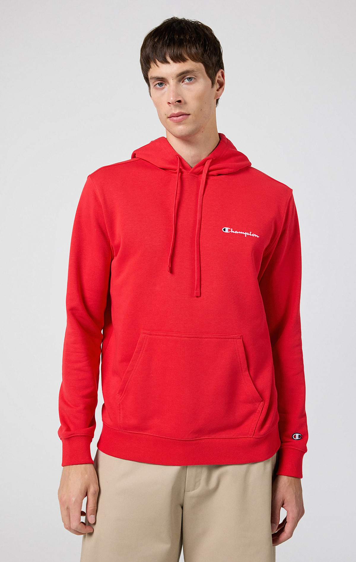 Icons Erkek Kırmızı Comfort Fit Hooded Sweatshirt | Champion Türkiye
