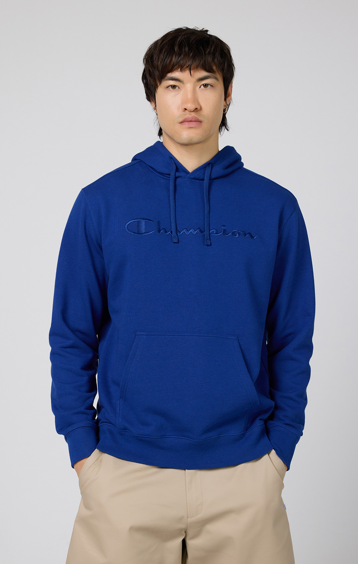 Icons Erkek Mavi Cozy Fit Hooded Sweatshirt | Champion Türkiye