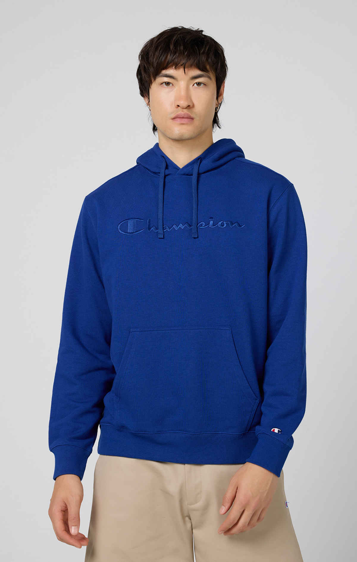 Icons Erkek Mavi Cozy Fit Hooded Sweatshirt | Champion Türkiye