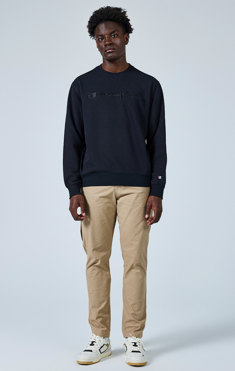 Icons Erkek Siyah Cozy Fit Crewneck Sweatshirt | Champion Türkiye