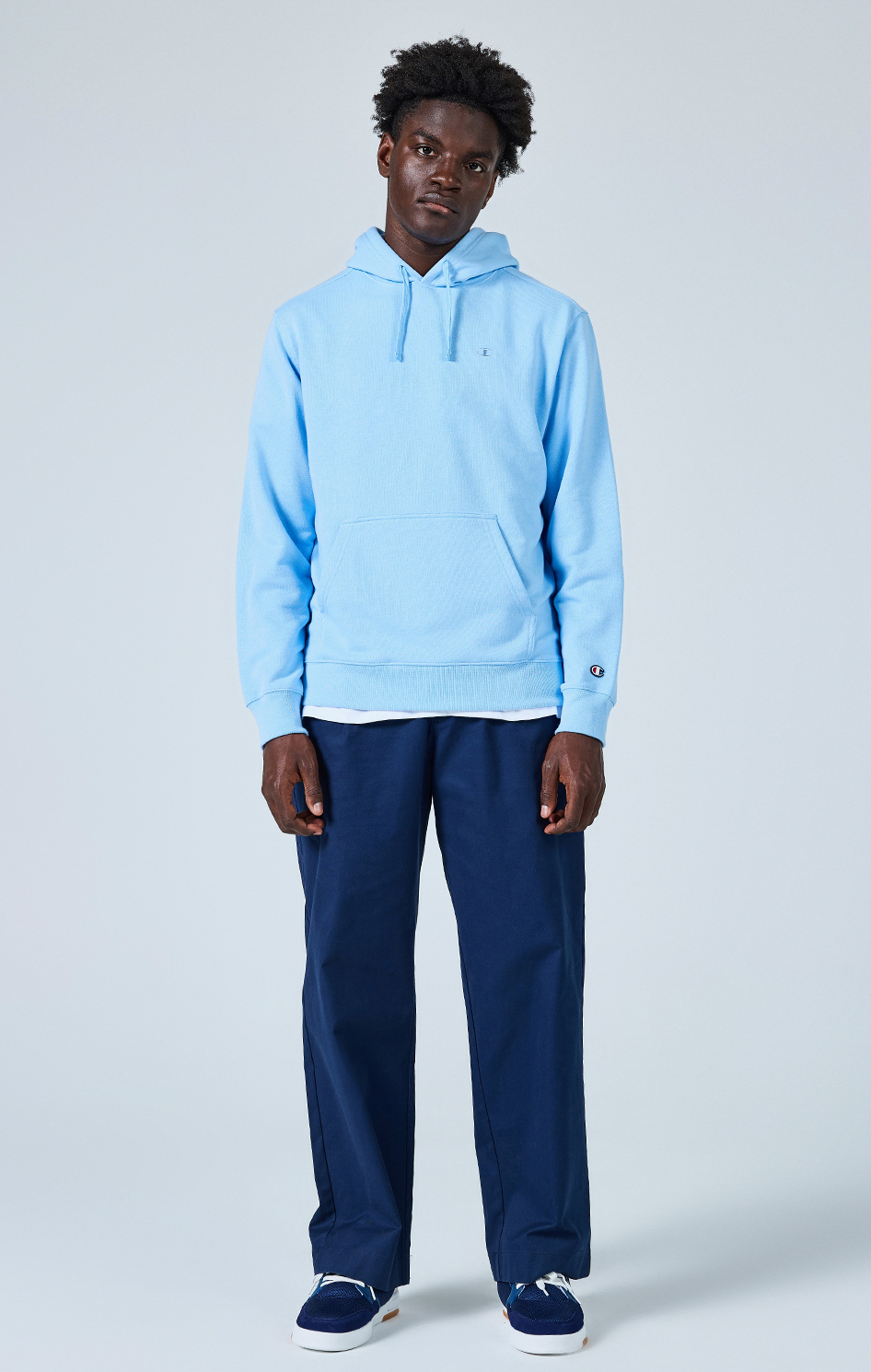 Icons Erkek Mavi Cozy Fit Hooded Sweatshirt | Champion Türkiye