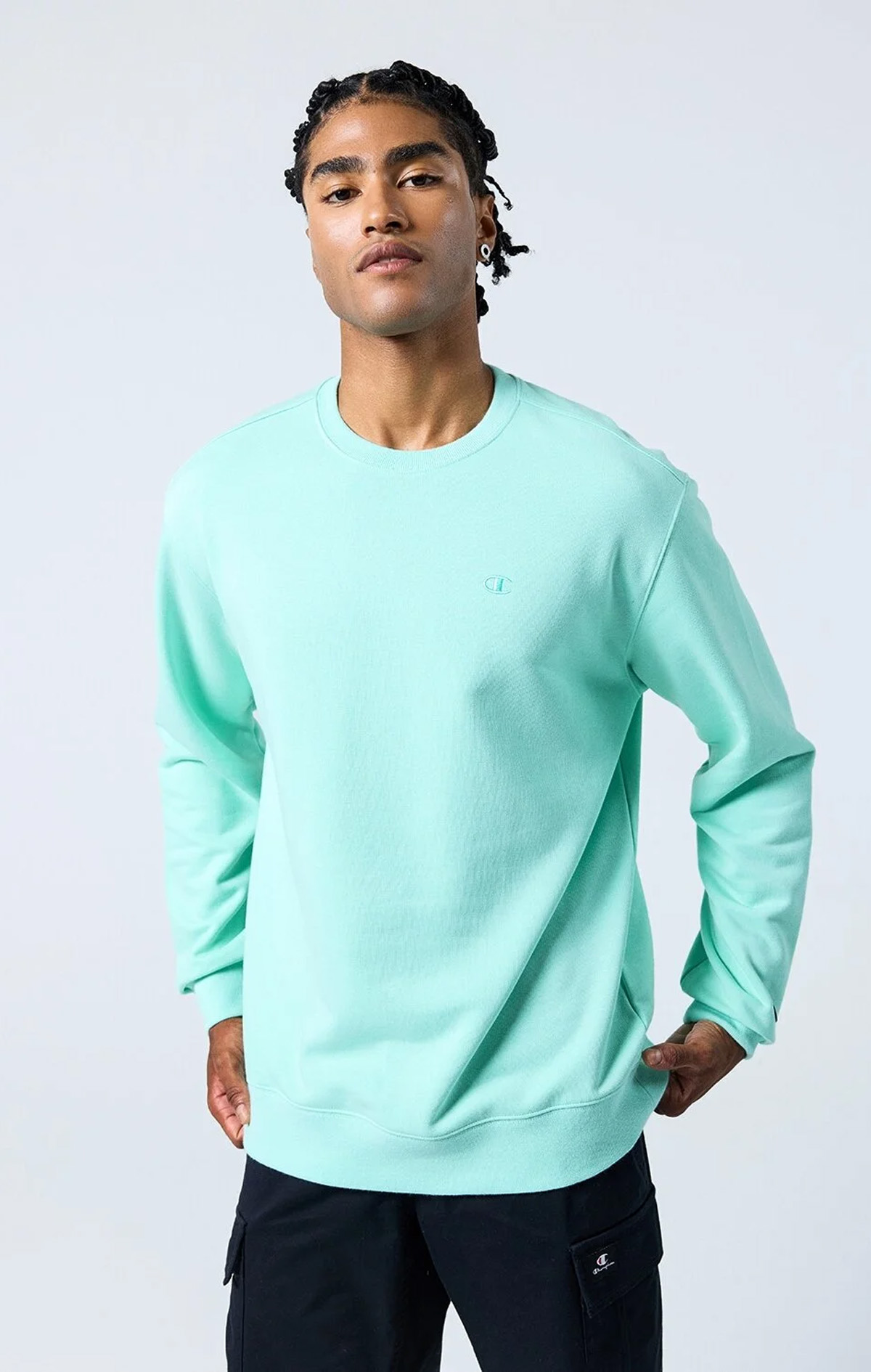 Icons Erkek Yeşil Cozy Fit Crewneck Sweatshirt | Champion Türkiye