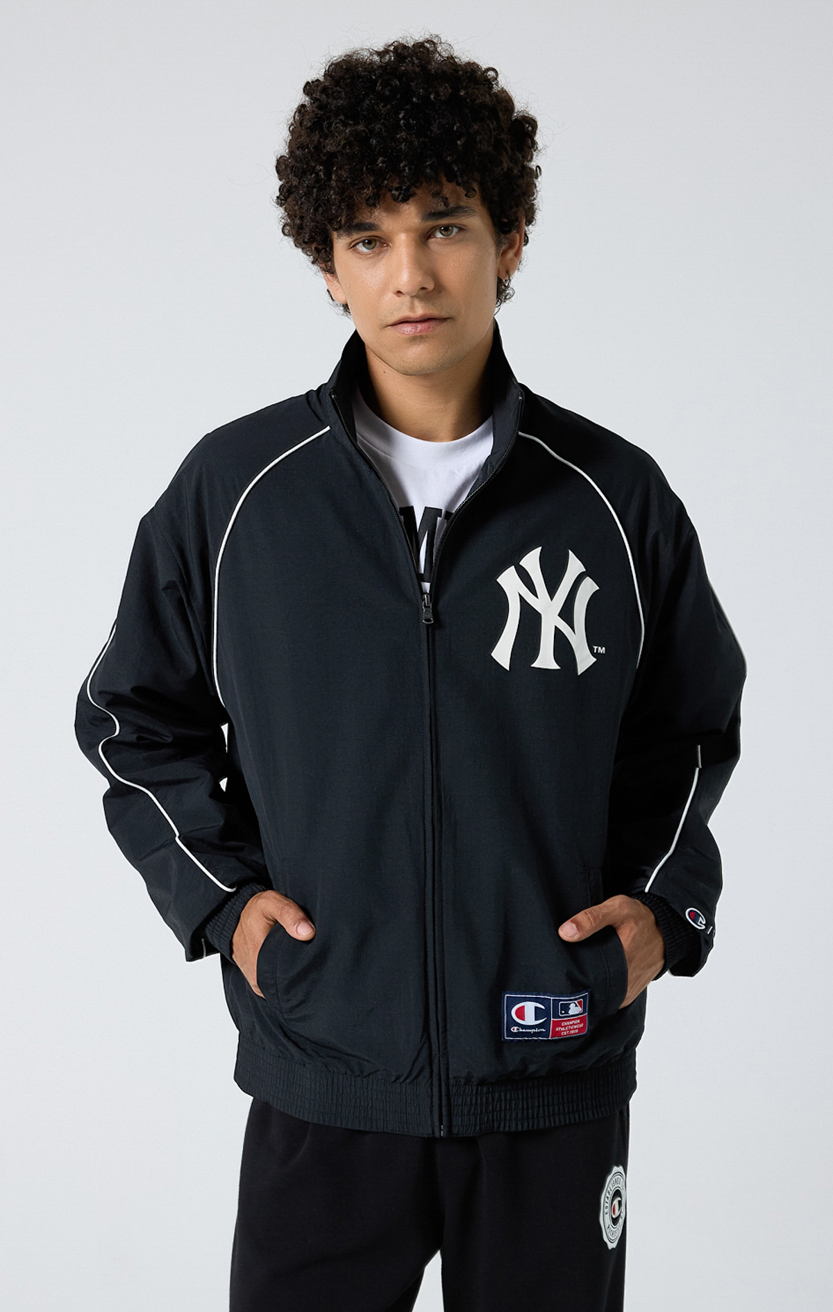 MLB Erkek Siyah Custom Fit Full Zip Top | Champion Türkiye
