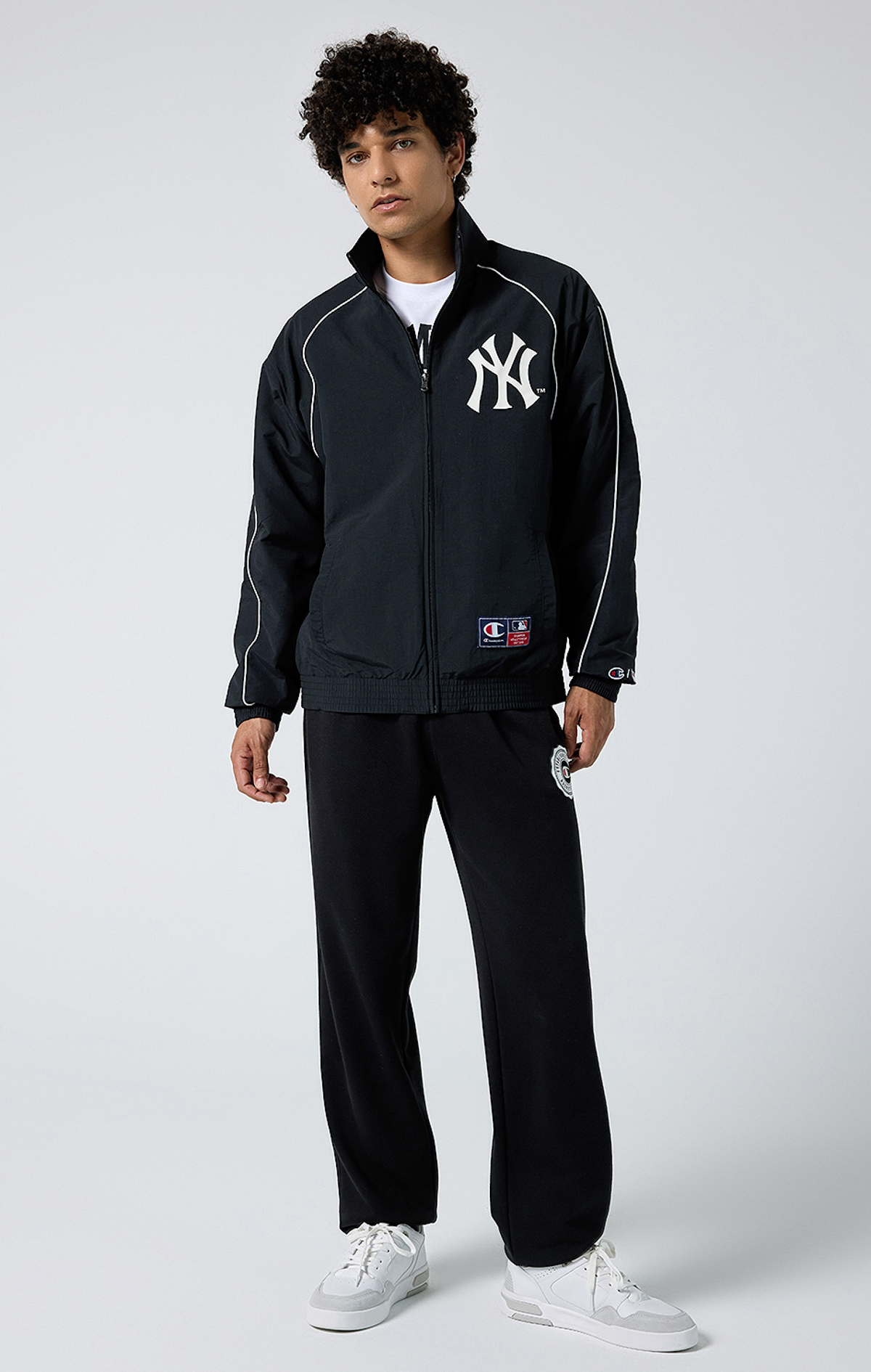 MLB Erkek Siyah Custom Fit Full Zip Top | Champion Türkiye