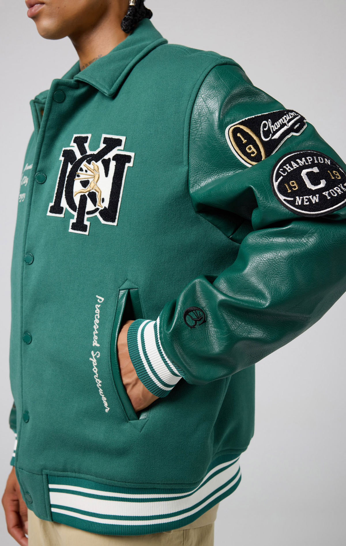 Archive Erkek Yeşil Oversized Fit Bomber Jacket | Champion Türkiye