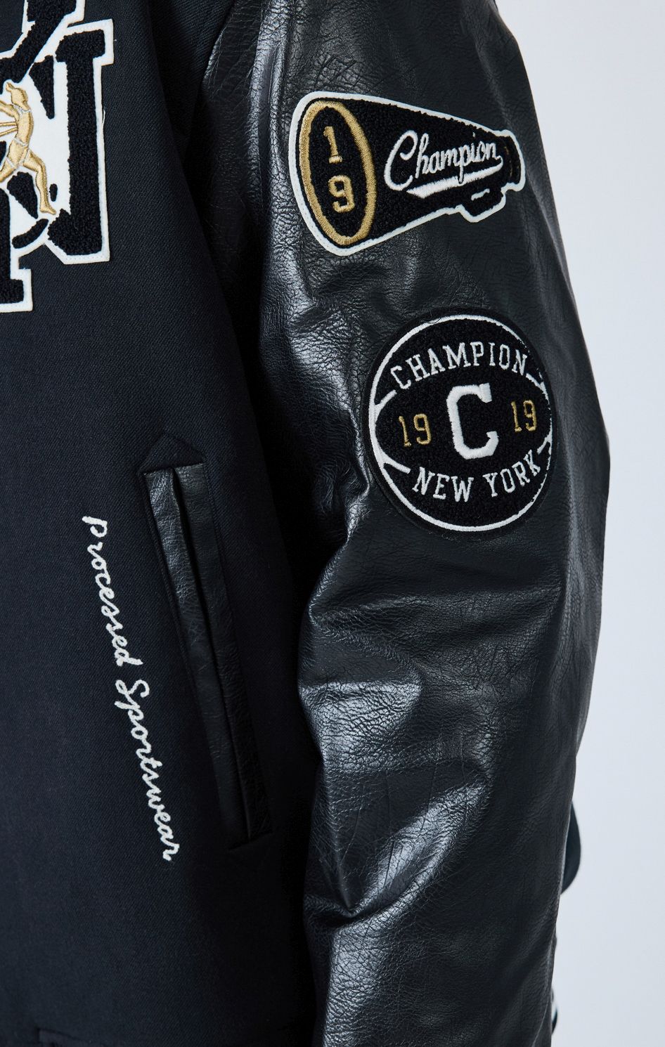 Archive Erkek Siyah Oversized Fit Bomber Jacket | Champion Türkiye