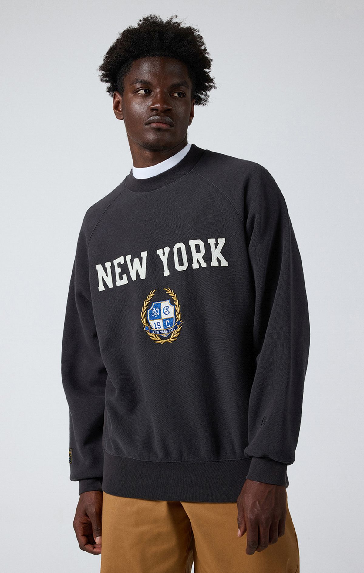 Archive Erkek Bej Boxy Fit Crewneck Sweatshirt | Champion Türkiye