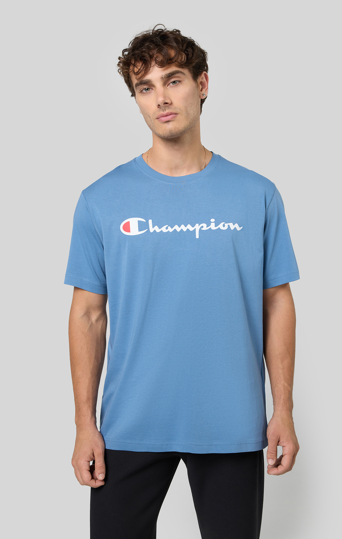 90sHanes Salem State Club Champions Tシャツ Icons Erkek Mavi Standard Fit SS Tee | Champion Türkiye