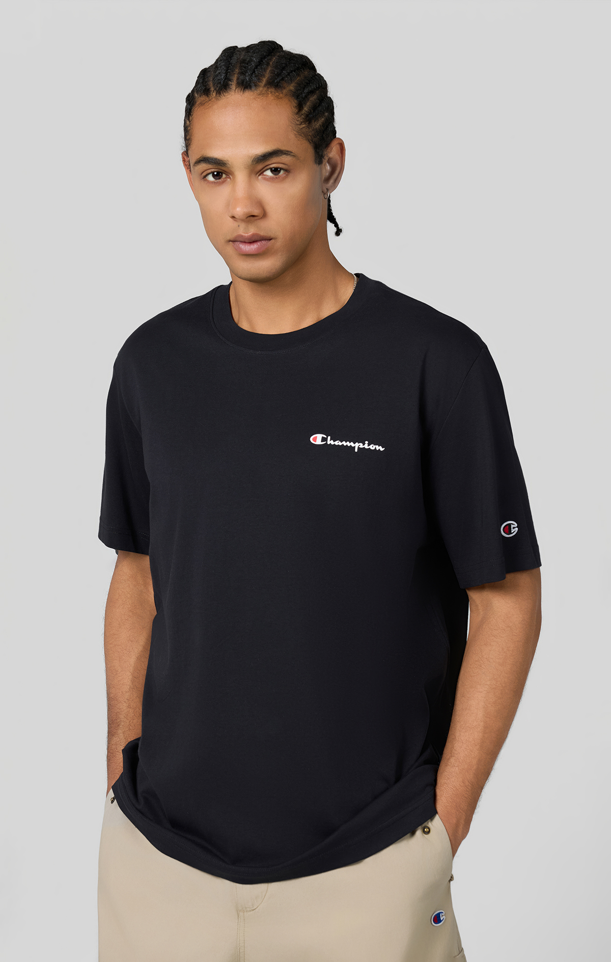Icons Erkek Lacivert Standard Fit SS Tee | Champion Türkiye