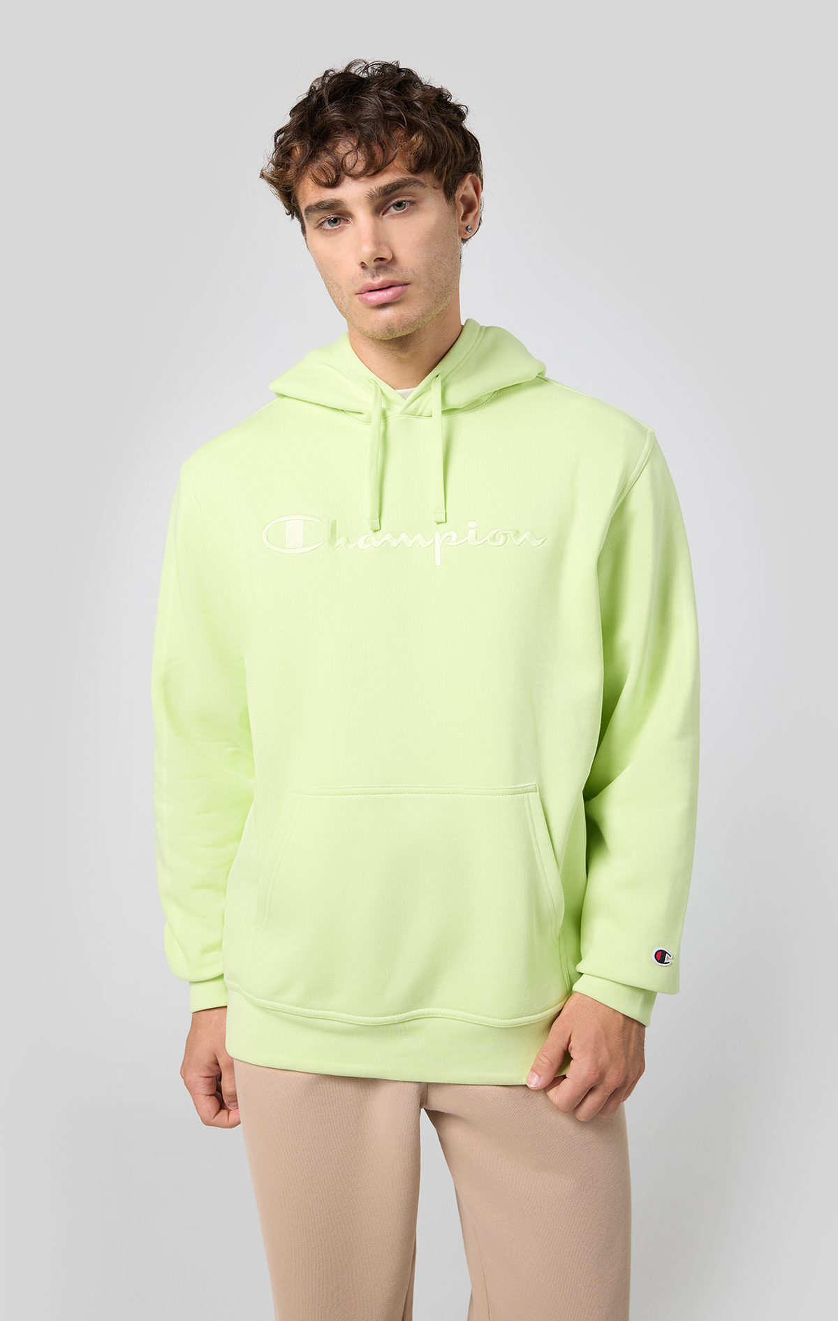 トップス goyemon Skipper Wrist Patch Sweatshirt Icons Erkek Yeşil Standard Fit Hooded Sweatshirt | Champion Türkiye