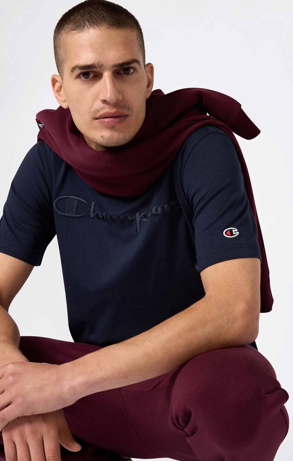 Icons Erkek Lacivert Standard Fit SS Tee | Champion Türkiye