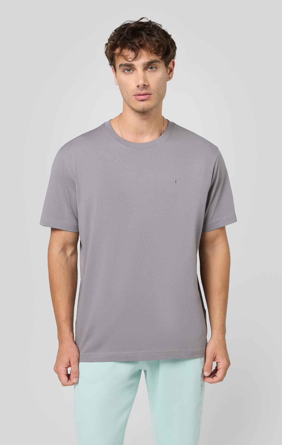 Icons Erkek Gri Standard Fit SS Tee | Champion Türkiye