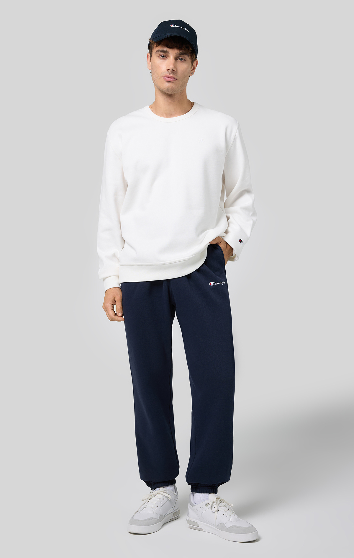 Script Shop Erkek Lacivert Standard Fit Elastic Cuff Pants