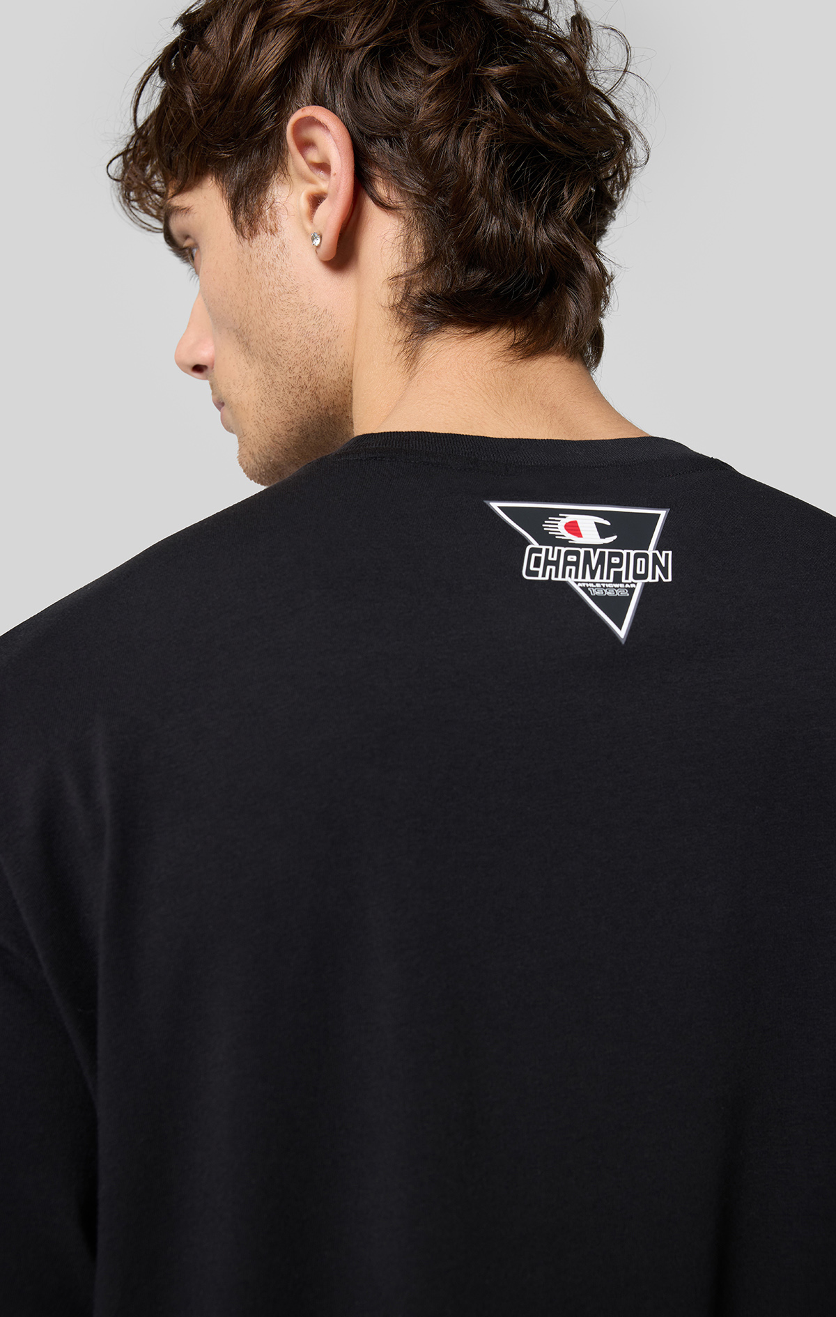 Modern Sport Erkek Siyah T-Shape Crewneck T-Shirt | Champion Türkiye