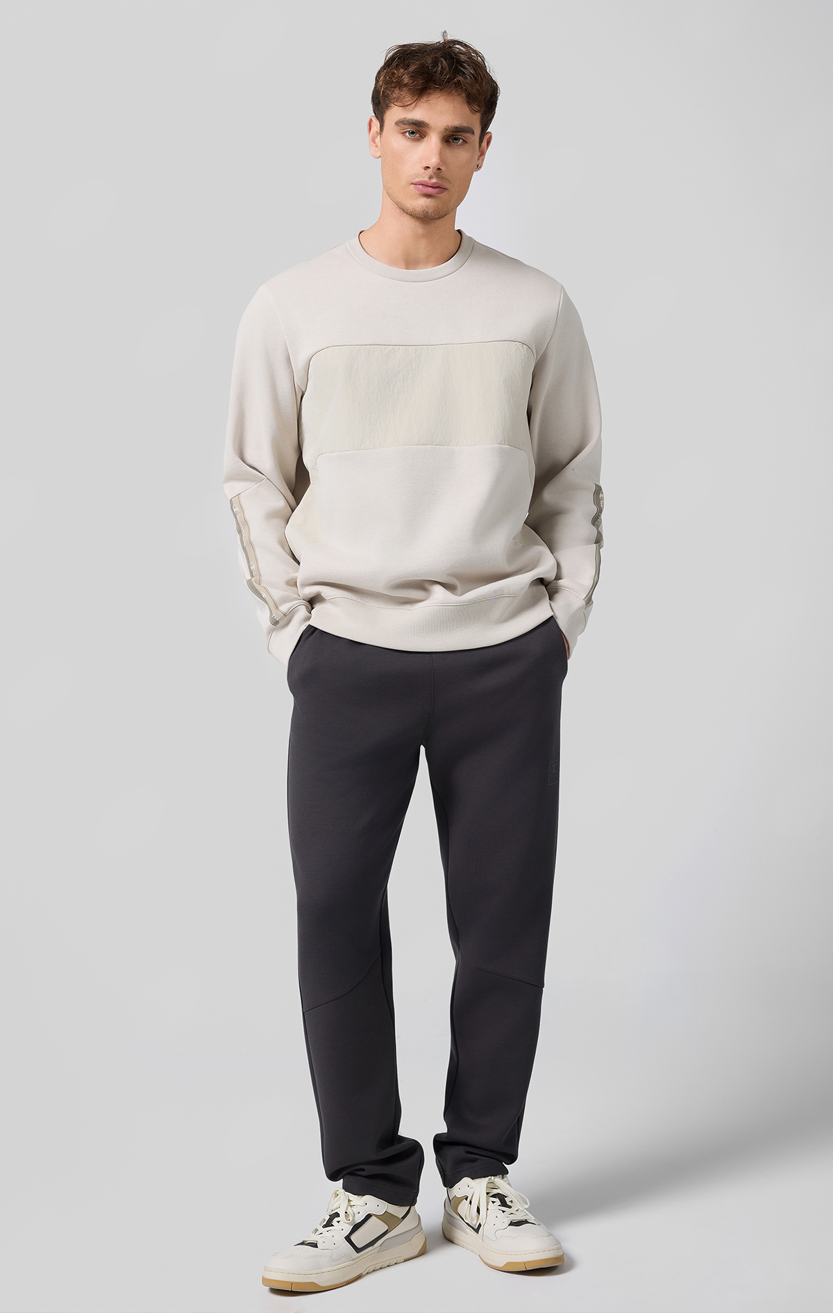 C-Tech Erkek Bej Slim Fit Crewneck Sweatshirt | Champion Türkiye