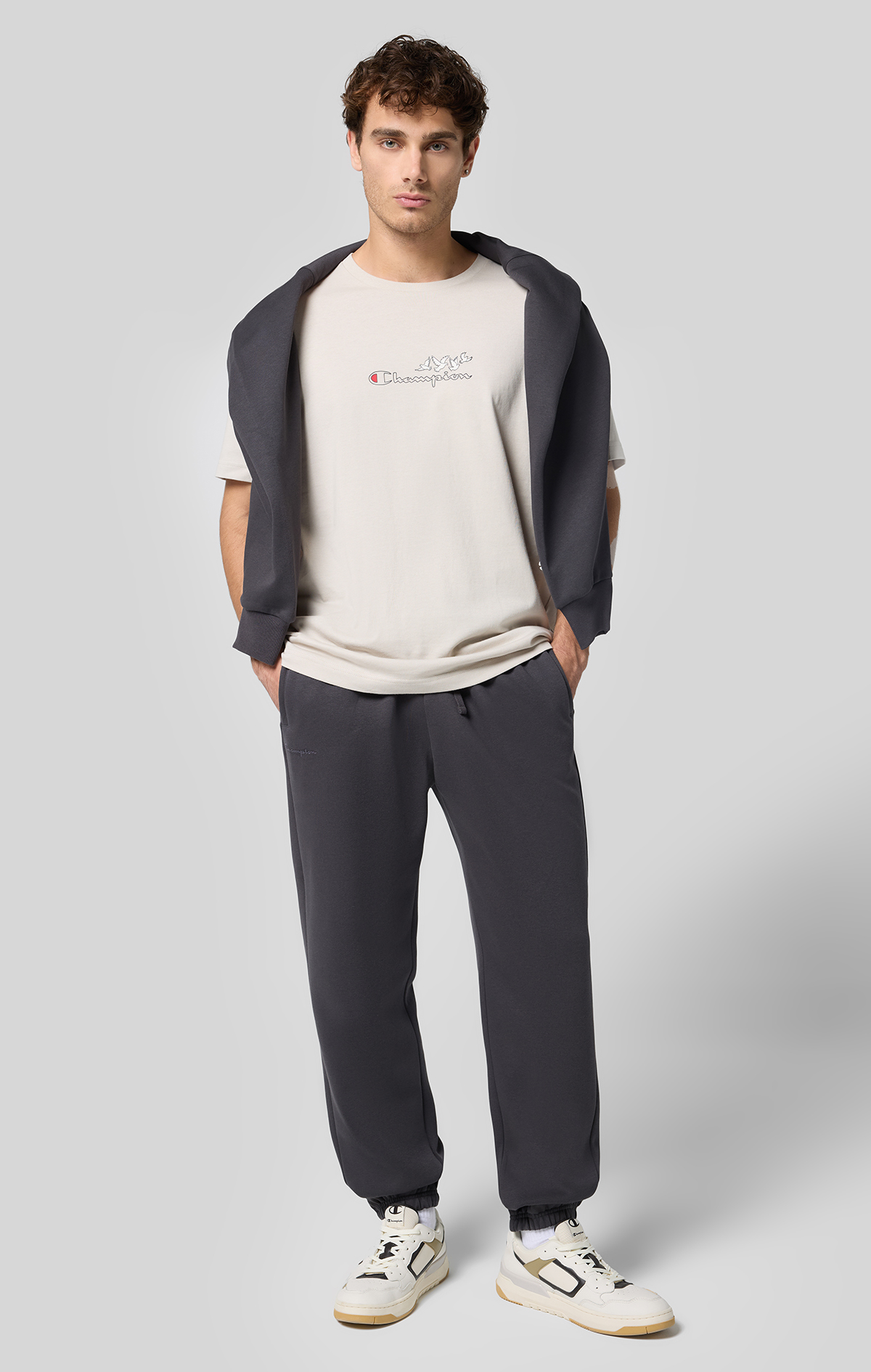 Eco Future Erkek Siyah Standard Fit Elastic Cuff Pants | Champion