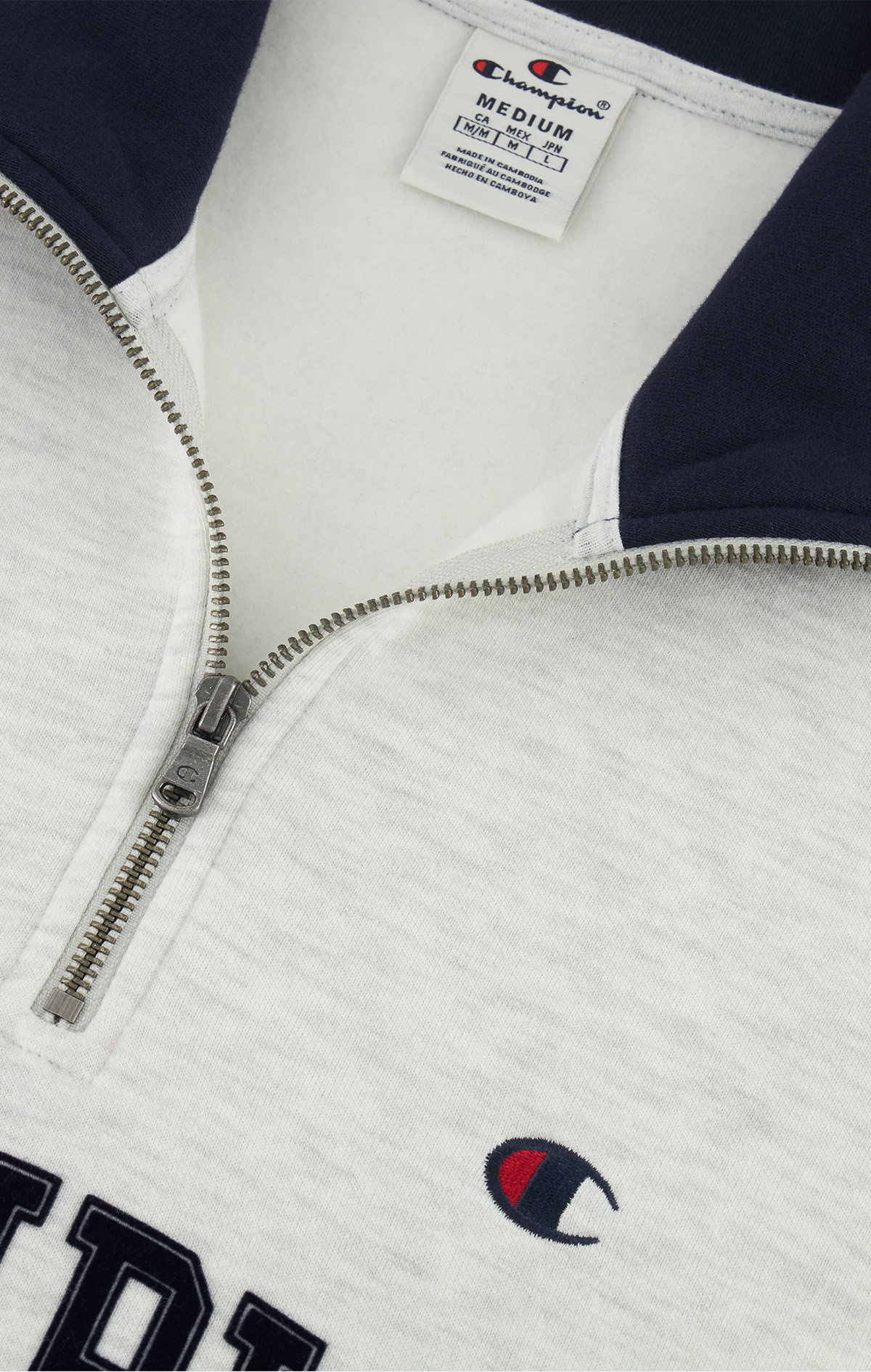 Field Of Play Erkek Gri Loose Fit Half Zip Sweatshirt | Champion