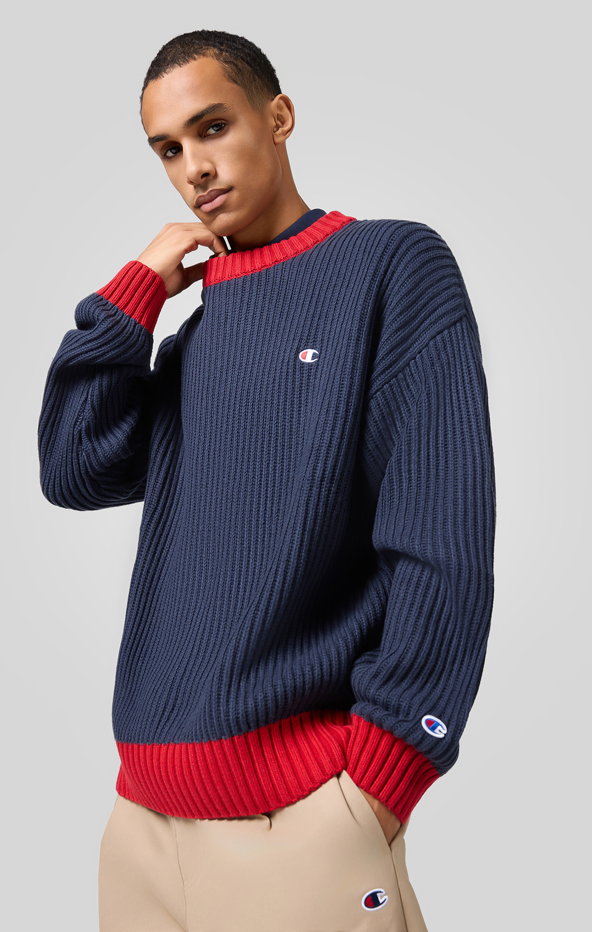 Field Of Play Erkek Lacivert Crewneck Sweater | Champion Türkiye