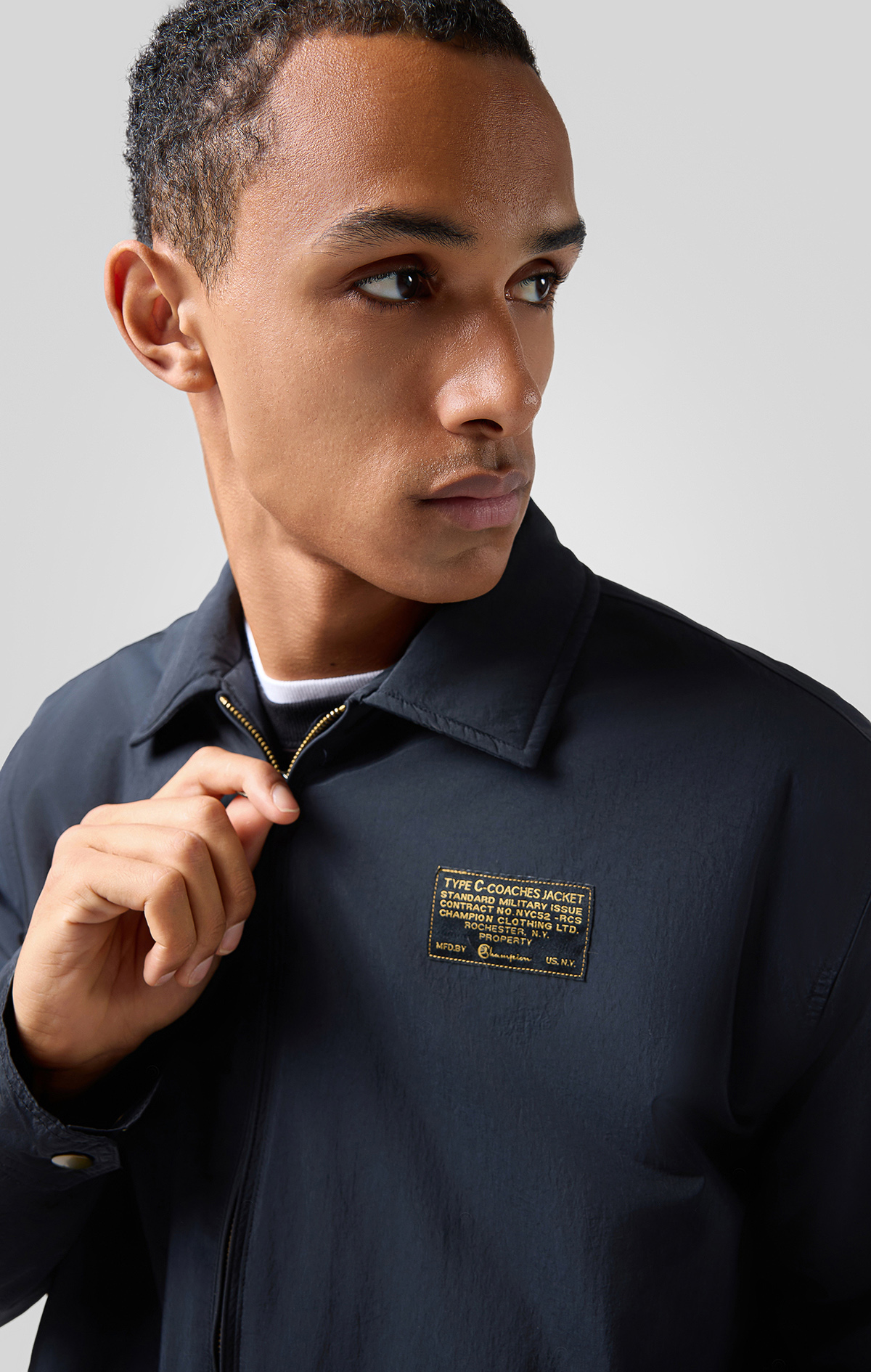 Index & Archive Erkek Siyah Custom Fit Coach Jacket | Champion Türkiye