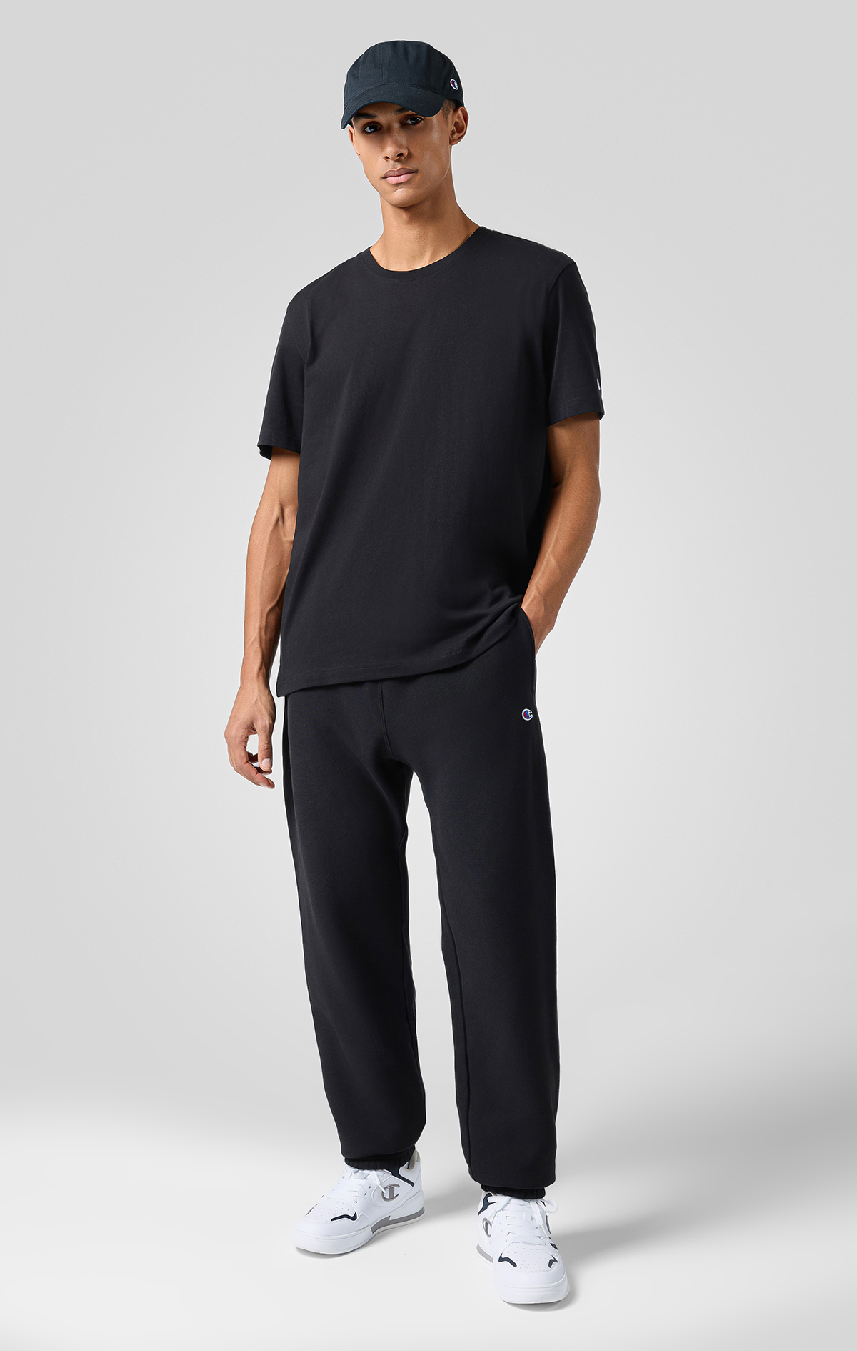 ëOGGë  Reverse Weave Core Erkek Siyah Standard Fit Elastic Cuff Pants