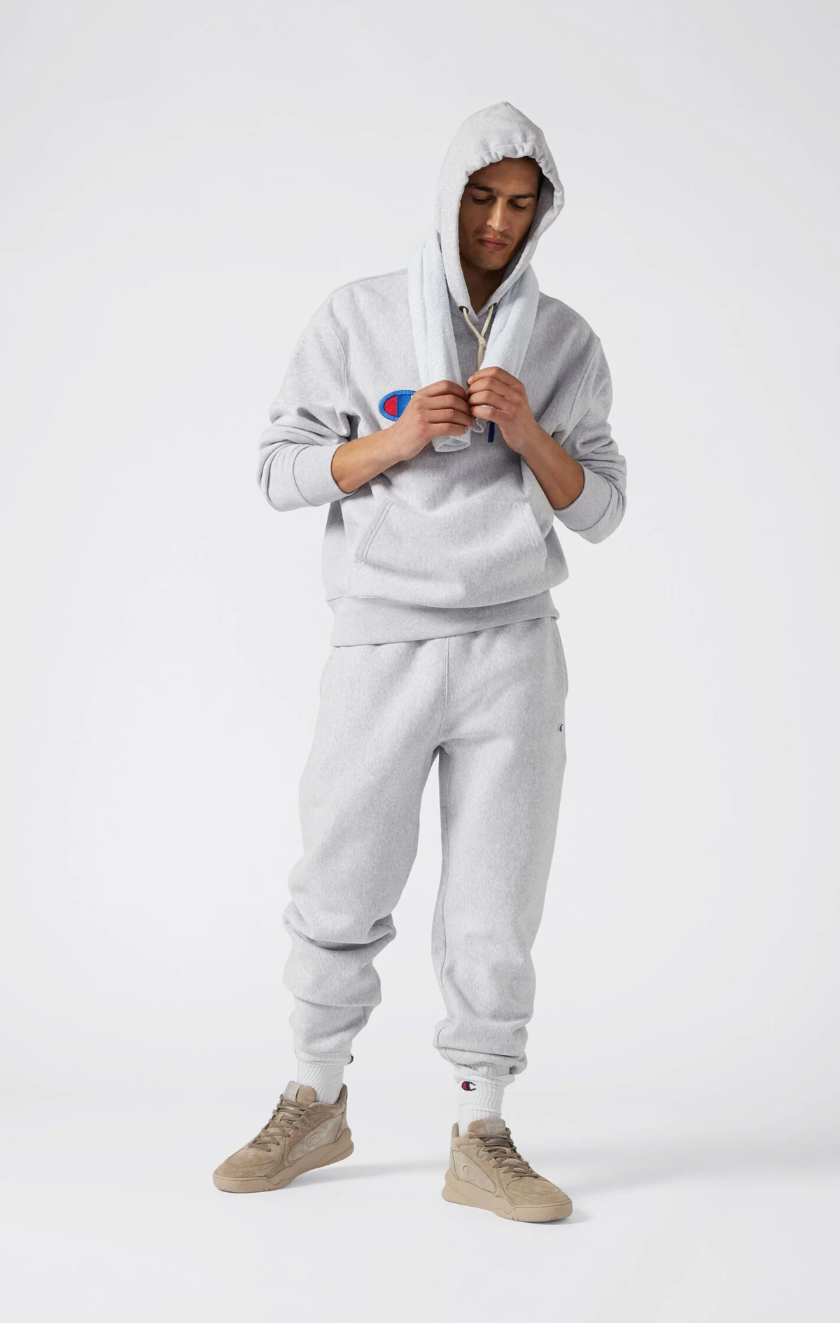 Reverse Weave Core Erkek Gri Standard Fit Elastic Cuff Pants