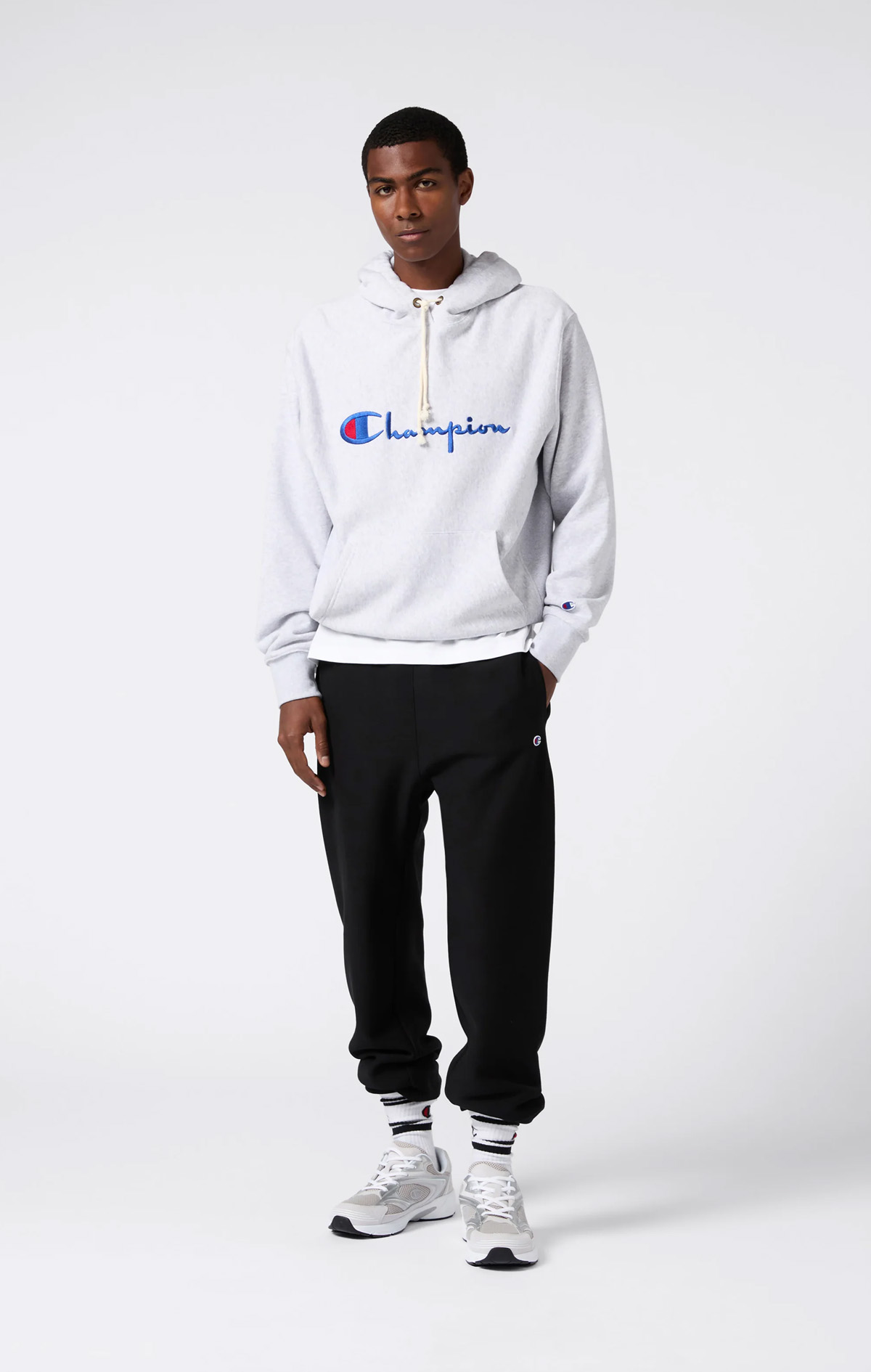 Reverse Weave Core Erkek Siyah Standard Fit Elastic Cuff Pants
