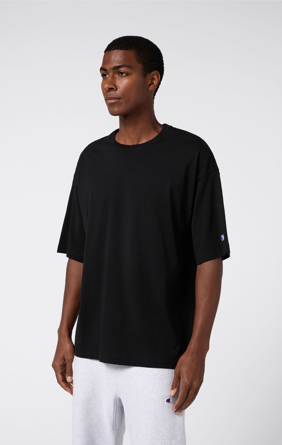 Reverse Weave Core Erkek Gri Standard Fit T-Shape Tee | Champion